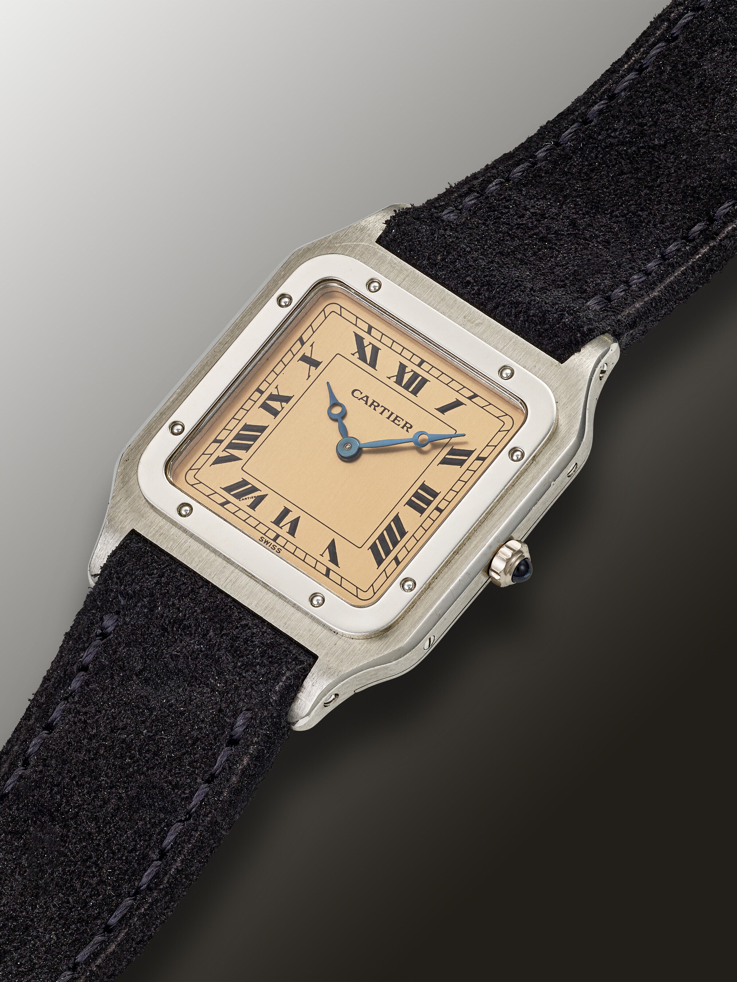 CARTIER LIMITED EDITION PLATINUM SANTOS WITH SALMON DIAL NO