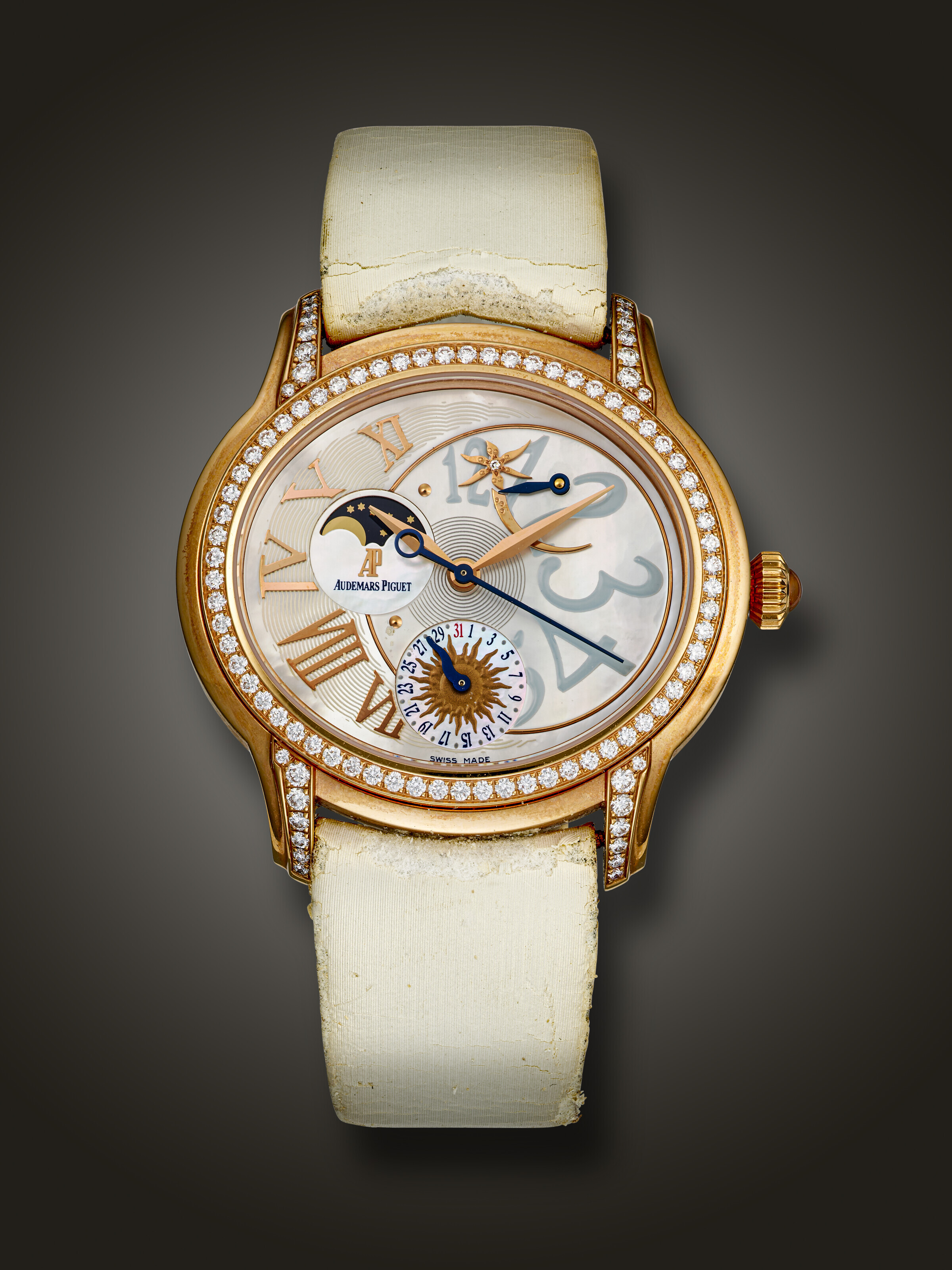 AUDEMARS PIGUET, PINK GOLD AND DIAMOND-SET 'MILLENARY LADY'S