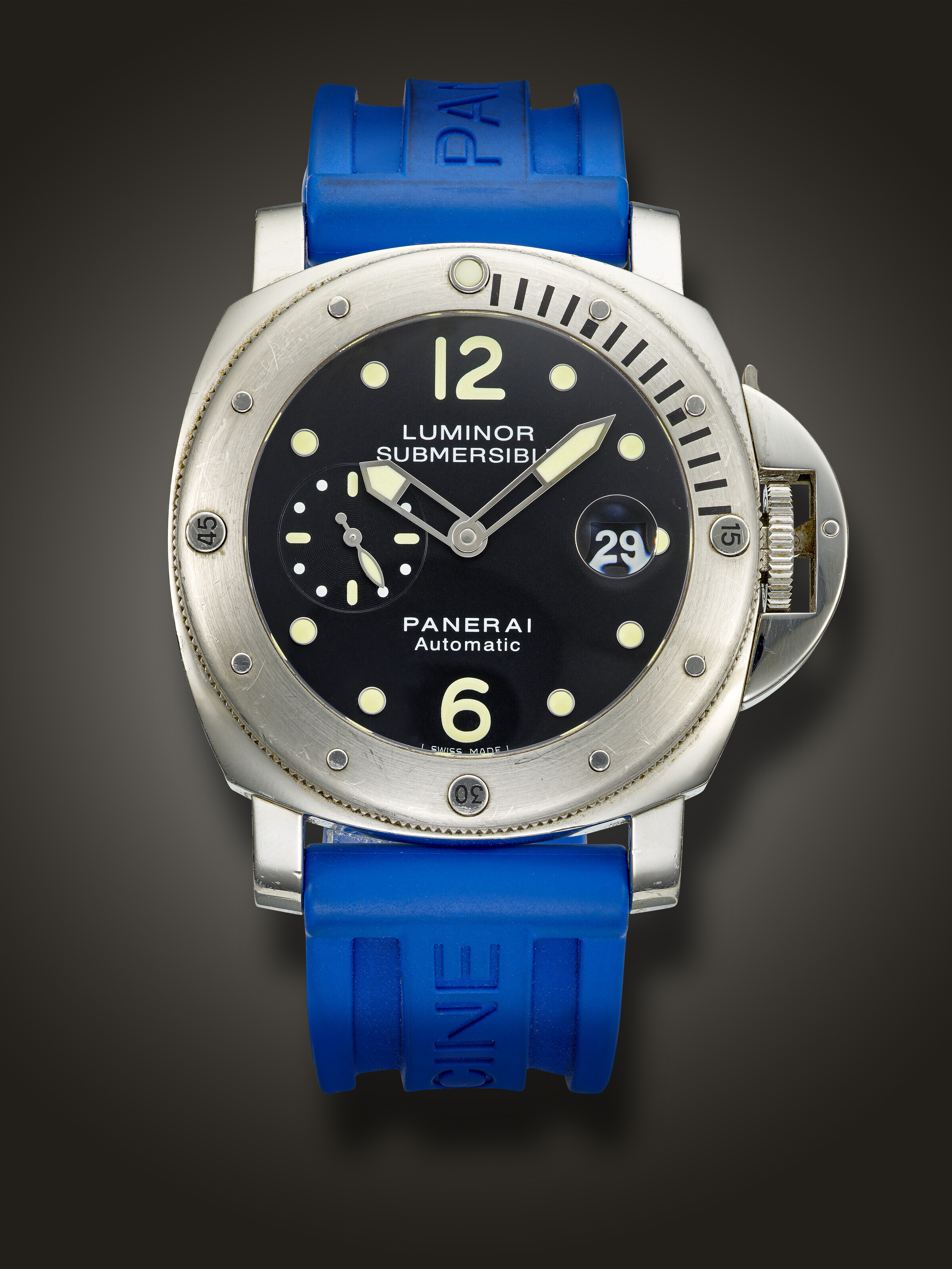 PANERAI, LIMITED EDITION STAINLESS STEEL 'LUMINOR SUBMERSIBLE', NO