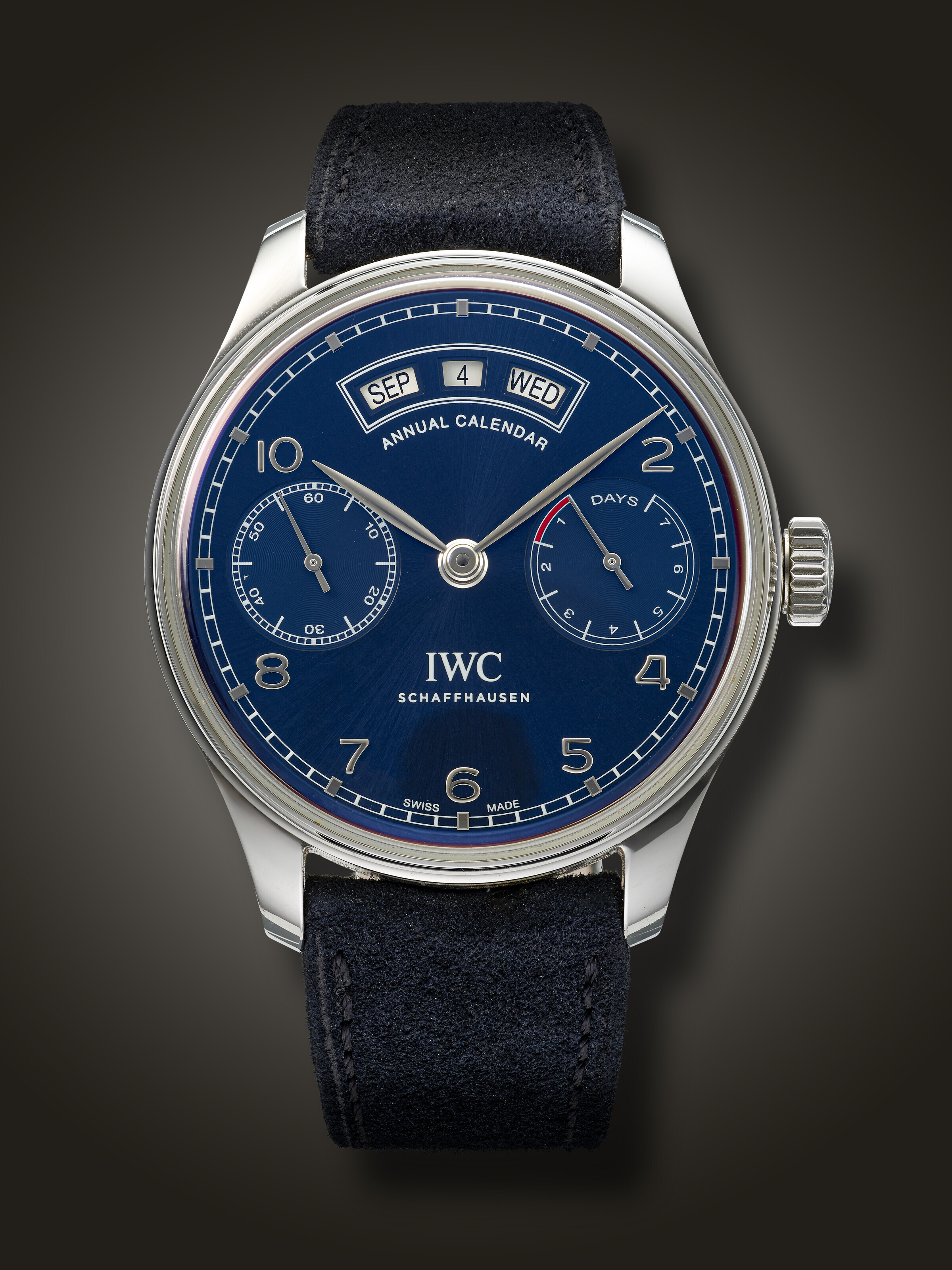 IWC STAINLESS STEEL ANNUAL CALENDAR PORTUGIESER REF IW503502