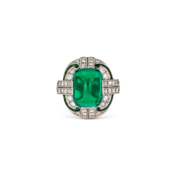TIFFANY CO ART DECO EMERALD AND DIAMOND RING, Christie's
