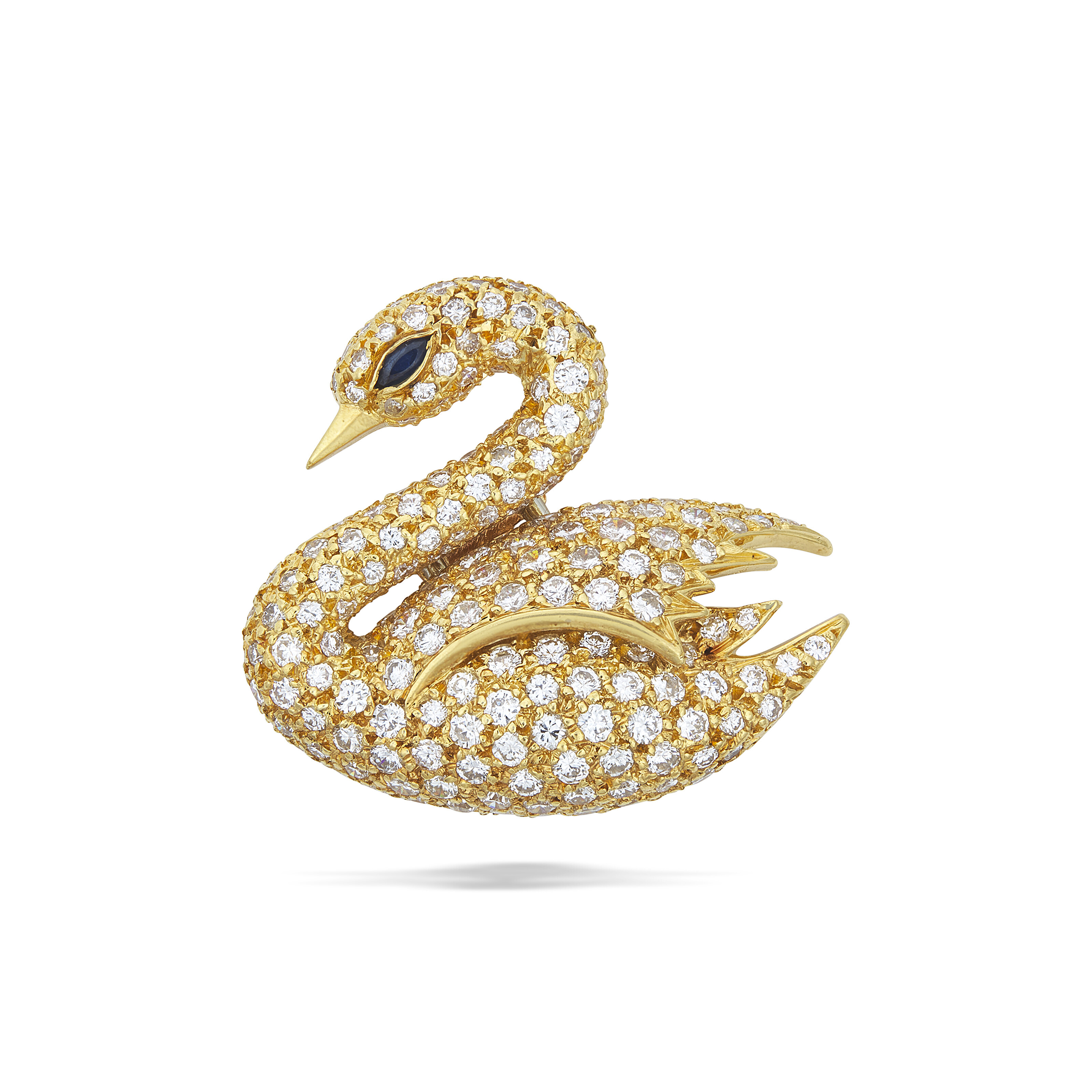 VAN CLEEF ARPELS DIAMOND AND SAPPHIRE SWAN BROOCH, Christie's