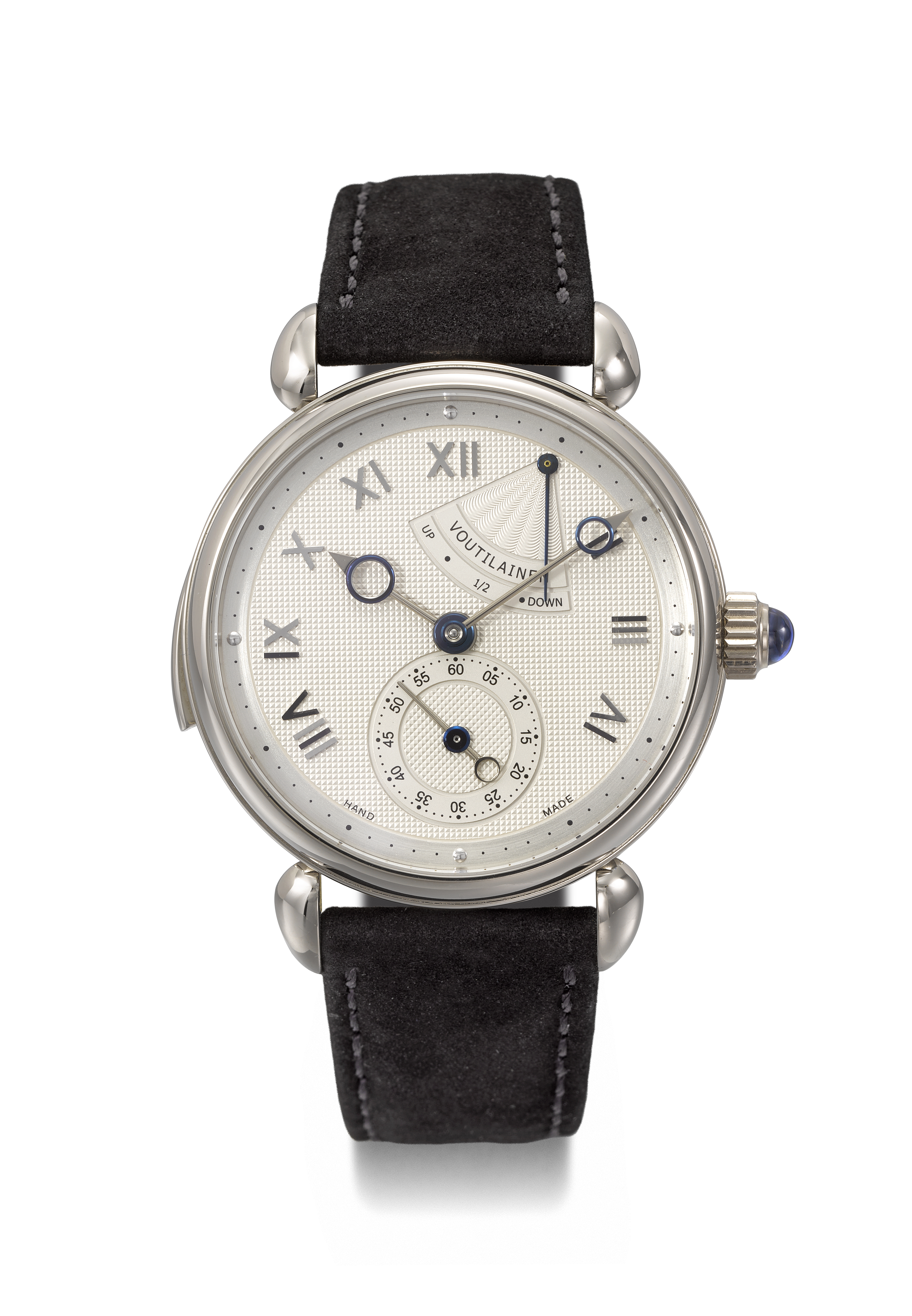 Voutilainen, a unique 18k white gold decimal minute repeating wristwatch with power reserve indication, circa 2013, offered in Passion for Time – An Important Private Collection of Watches and Timepieces on 6 November 2023 at Christie's in Geneva
