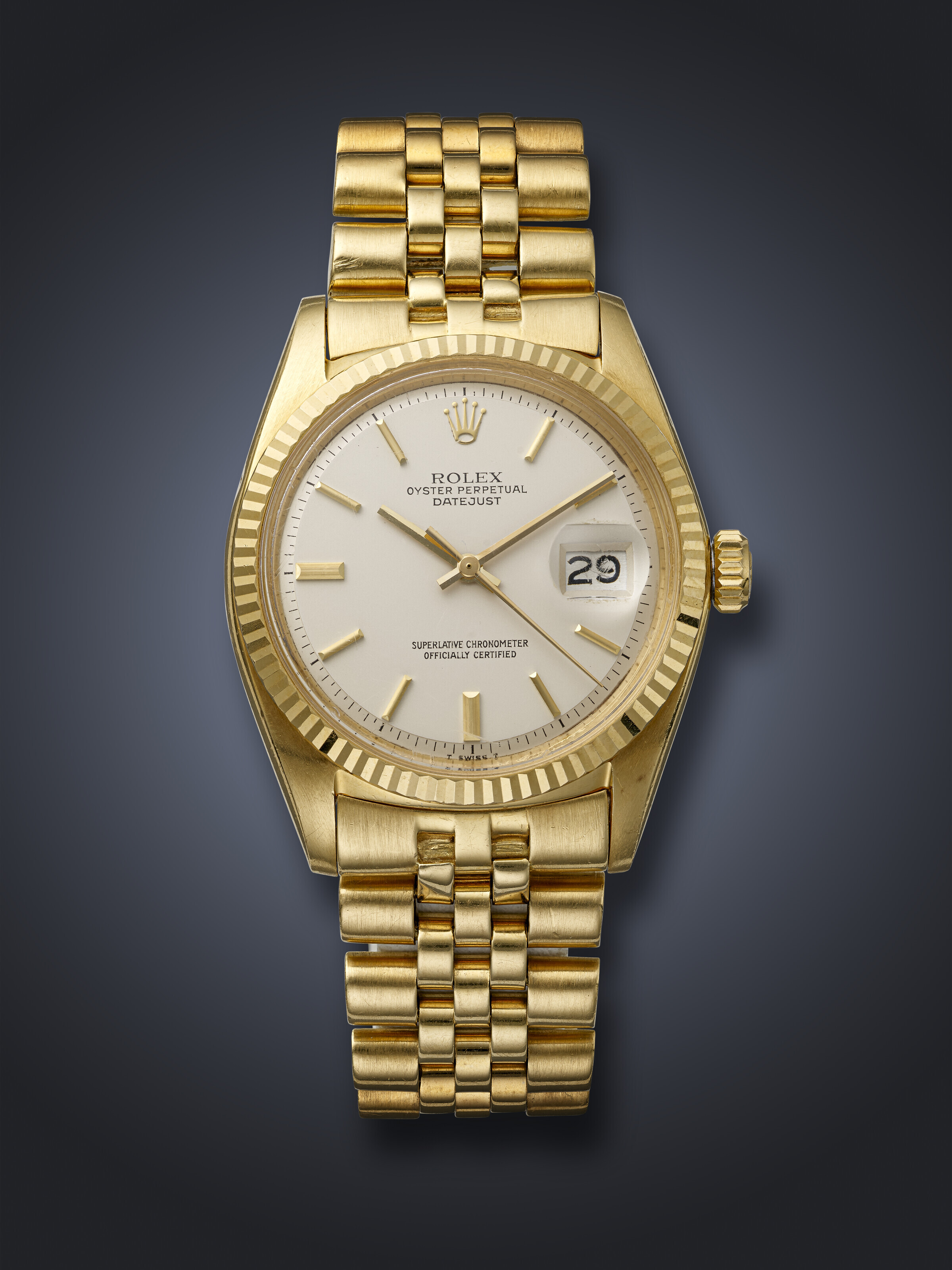 ROLEX, YELLOW GOLD 'DAY-DATE', WITH GREEN KHANJAR SYMBOL, REF