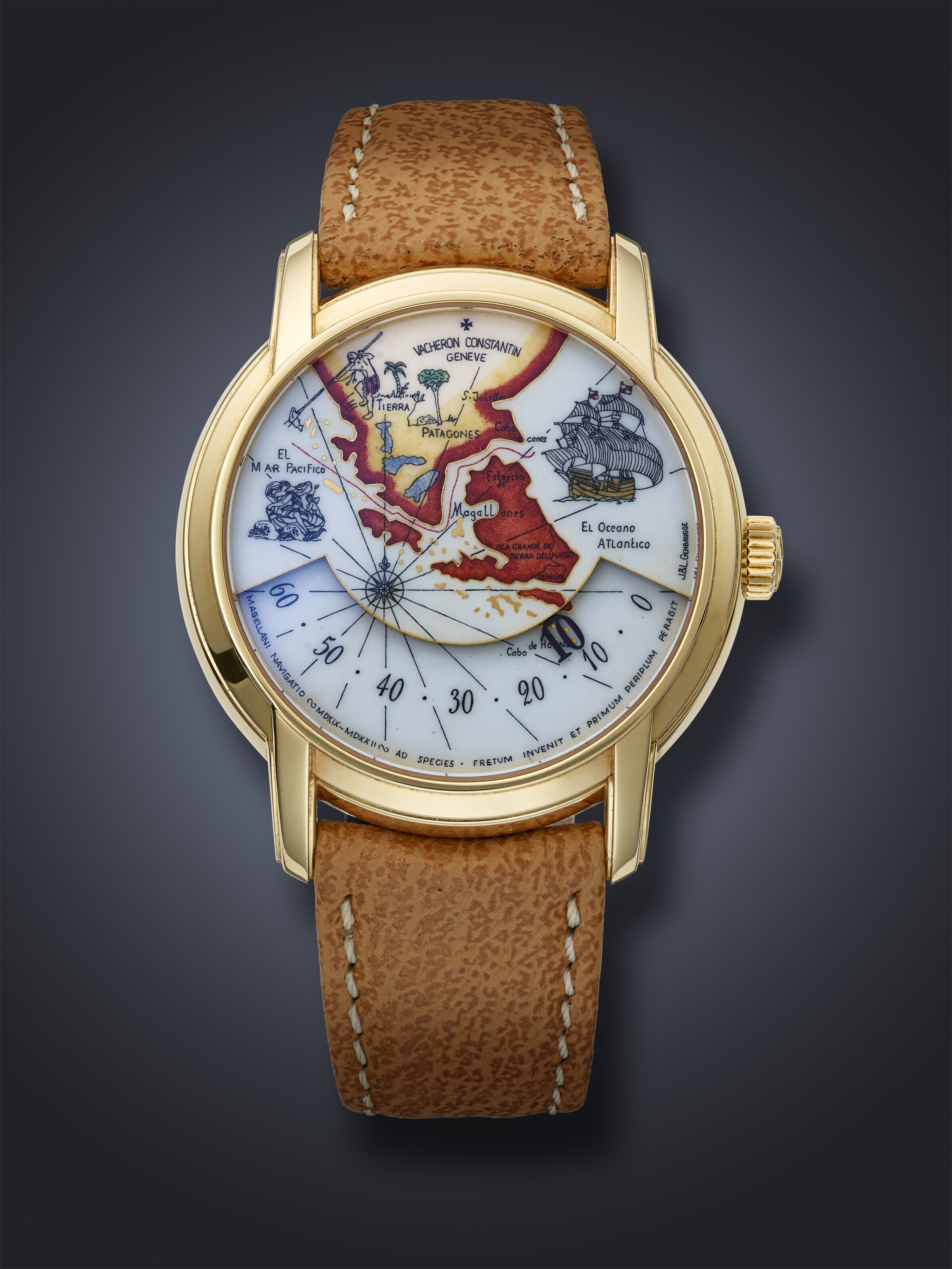 VACHERON CONSTANTIN, RARE YELLOW GOLD WANDERING HOURS 'TRIBUTE TO