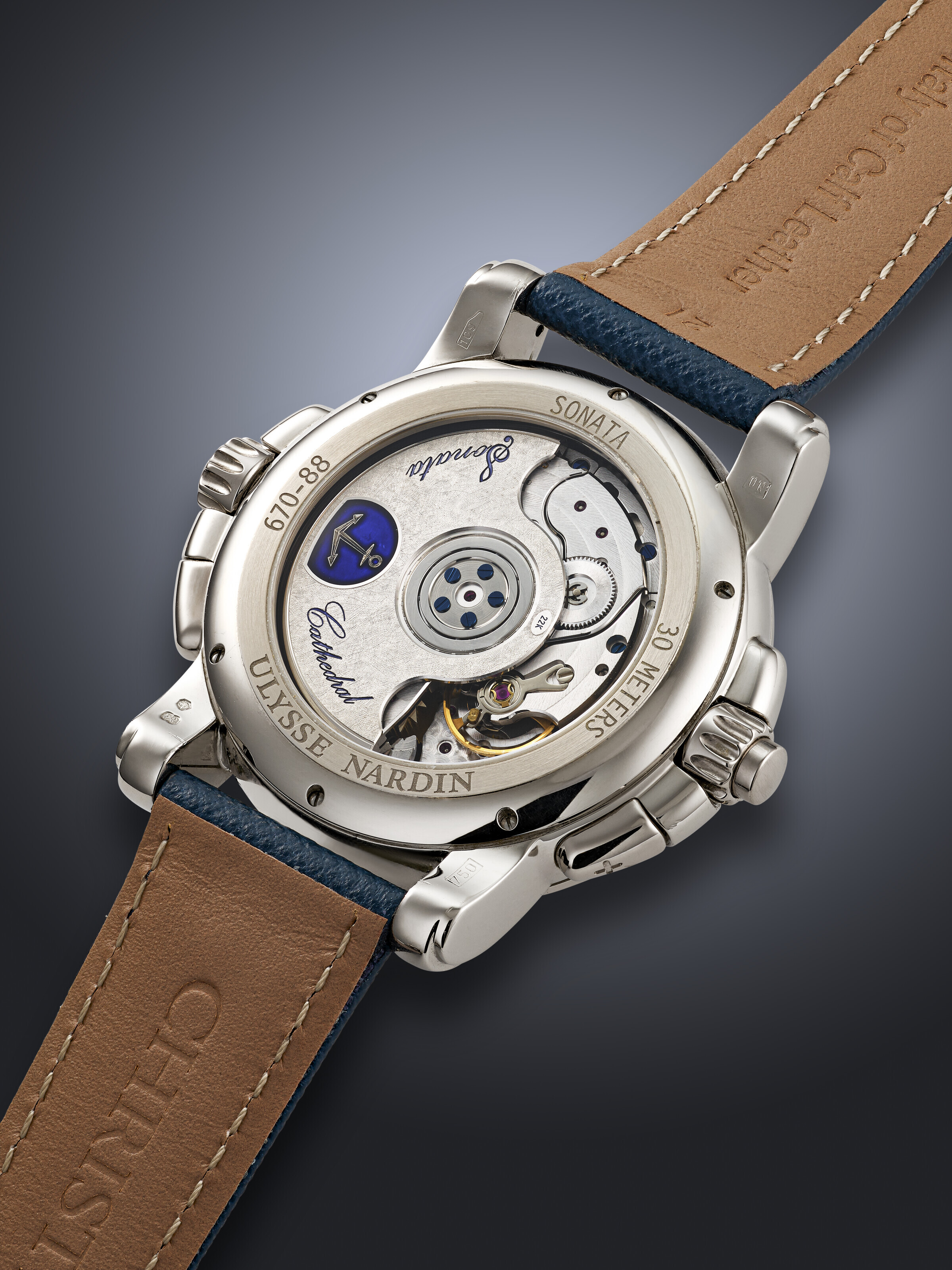ULYSSE NARDIN WHITE GOLD DUAL TIME CATHEDRAL ALARM SONATA REF. 670 88 Christie s