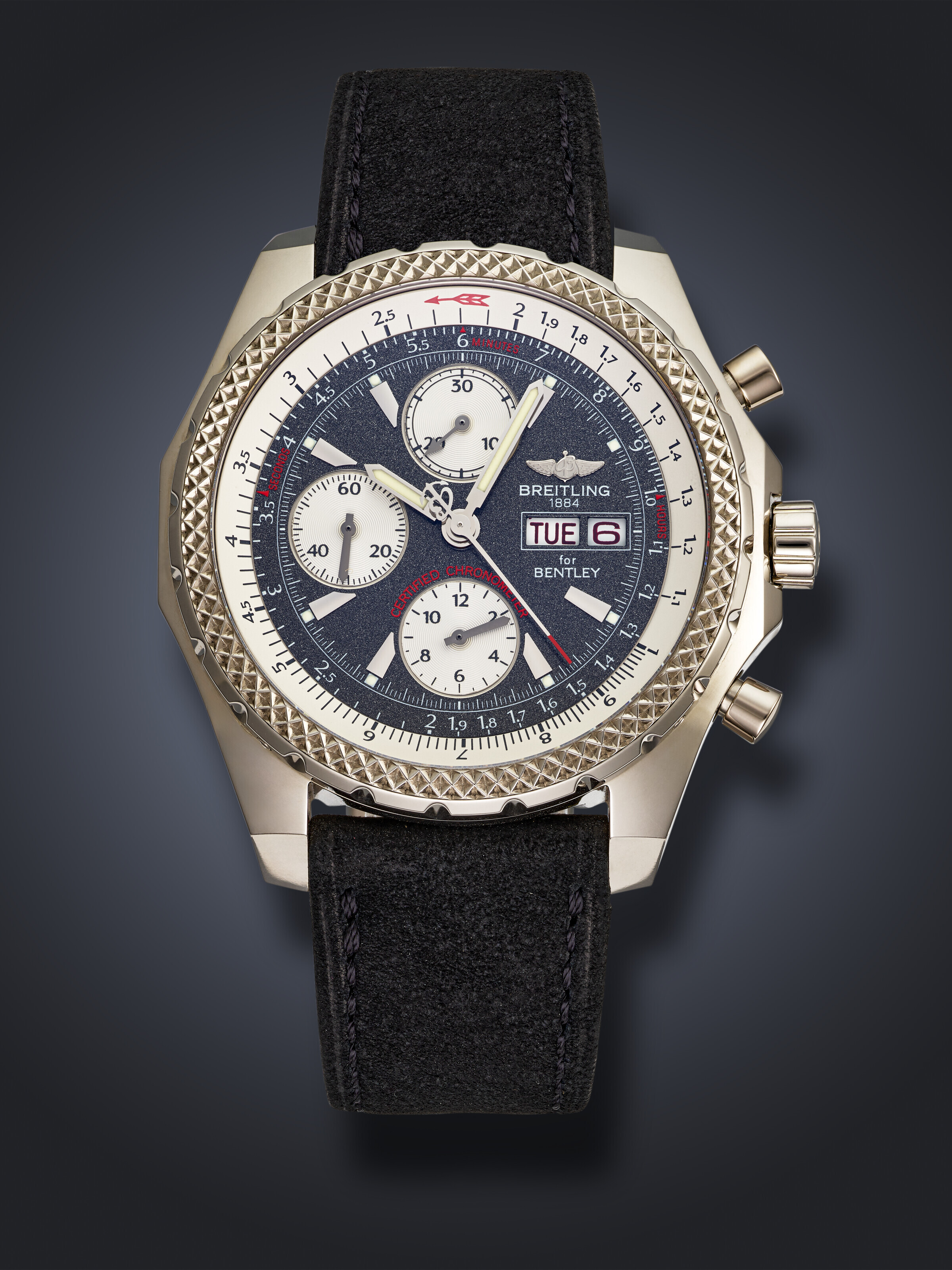 BREITLING, LIMITED EDITION WHITE GOLD CHRONOGRAPH 'BENTLEY GT', NO