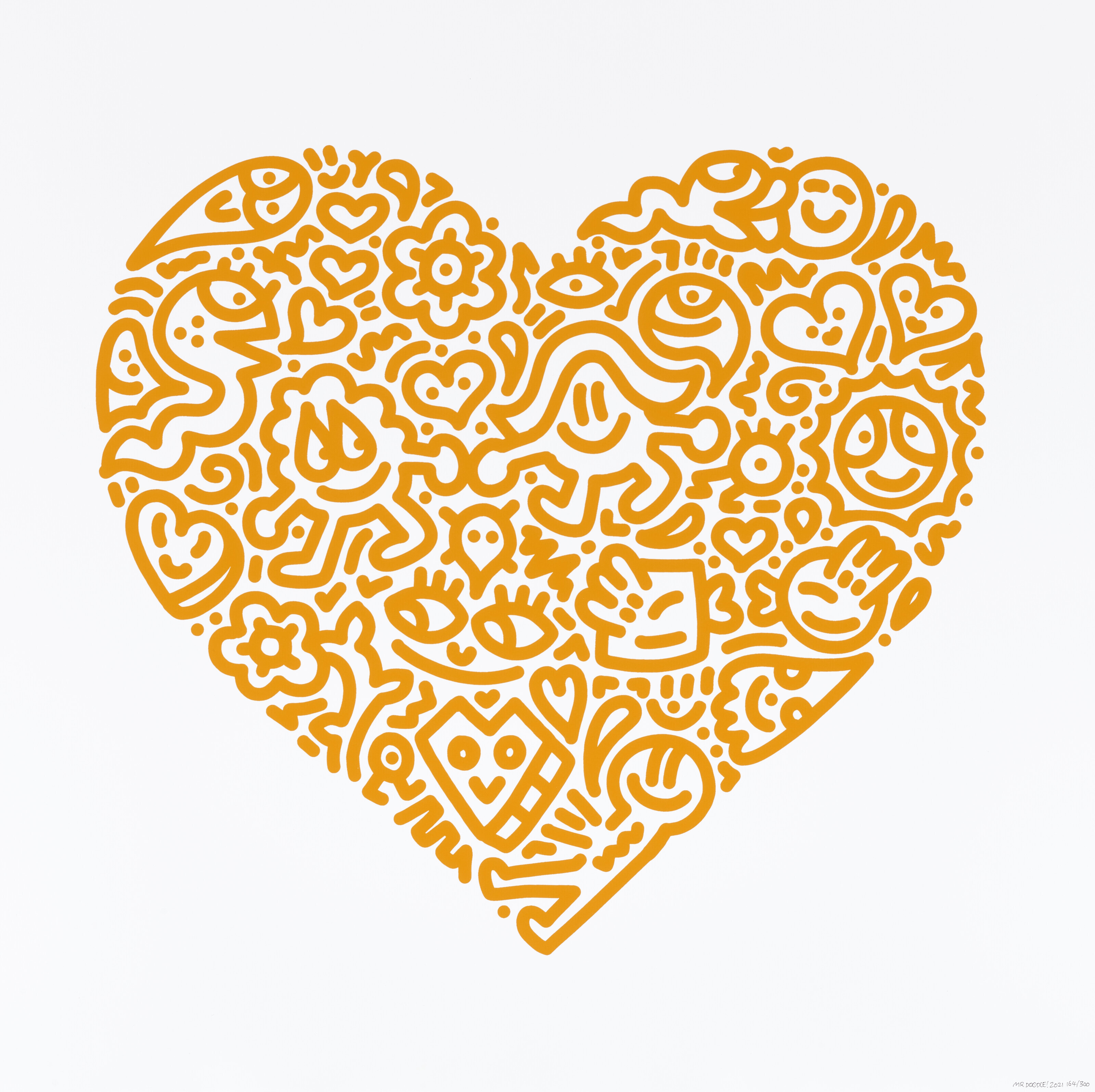 MR DOODLE (B. 1994), Pop Heart – Bird Joy, Unlocked Heart, Holding Hand,  Bug Embrace, Lovers Cuddle (Set of Five Works) | Christie's