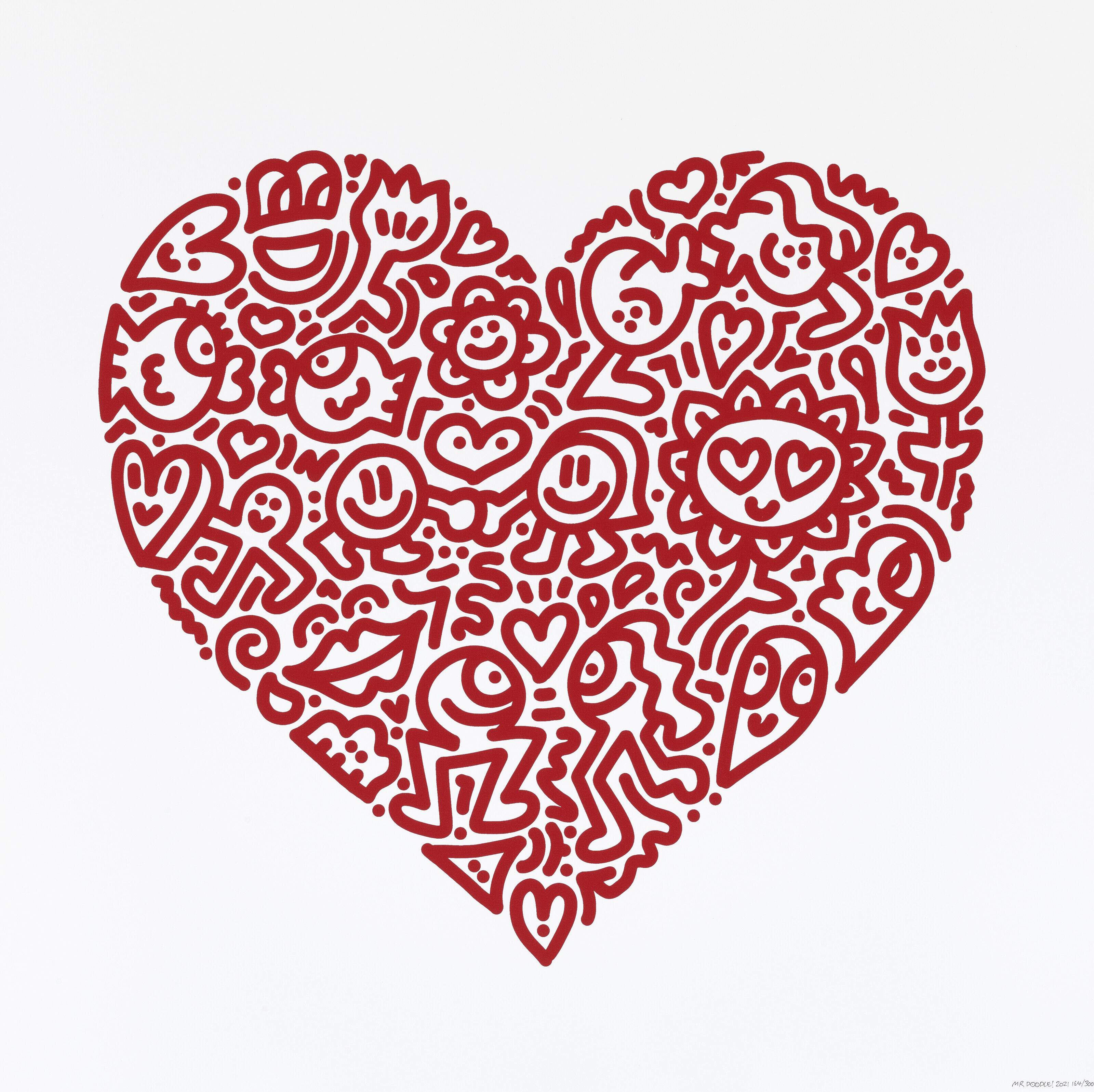 MR DOODLE (B. 1994), Pop Heart – Bird Joy, Unlocked Heart