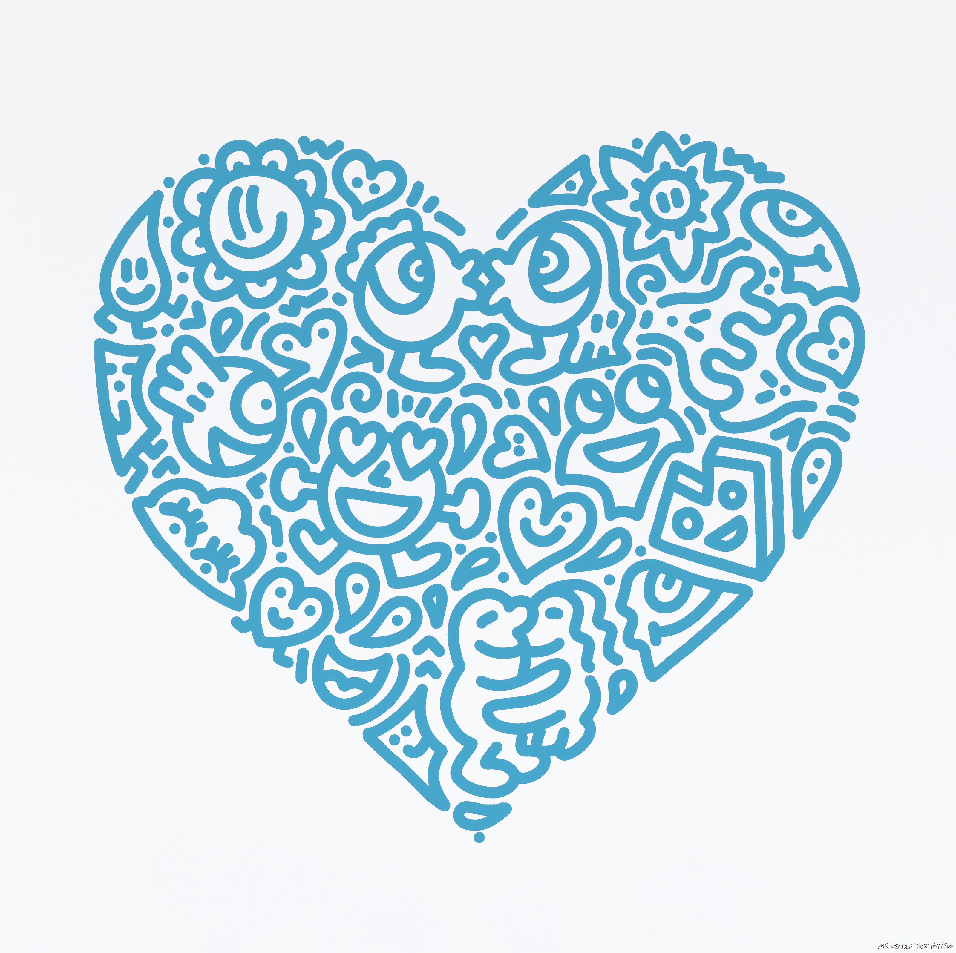 MR DOODLE (B. 1994), Pop Heart – Bird Joy, Unlocked Heart