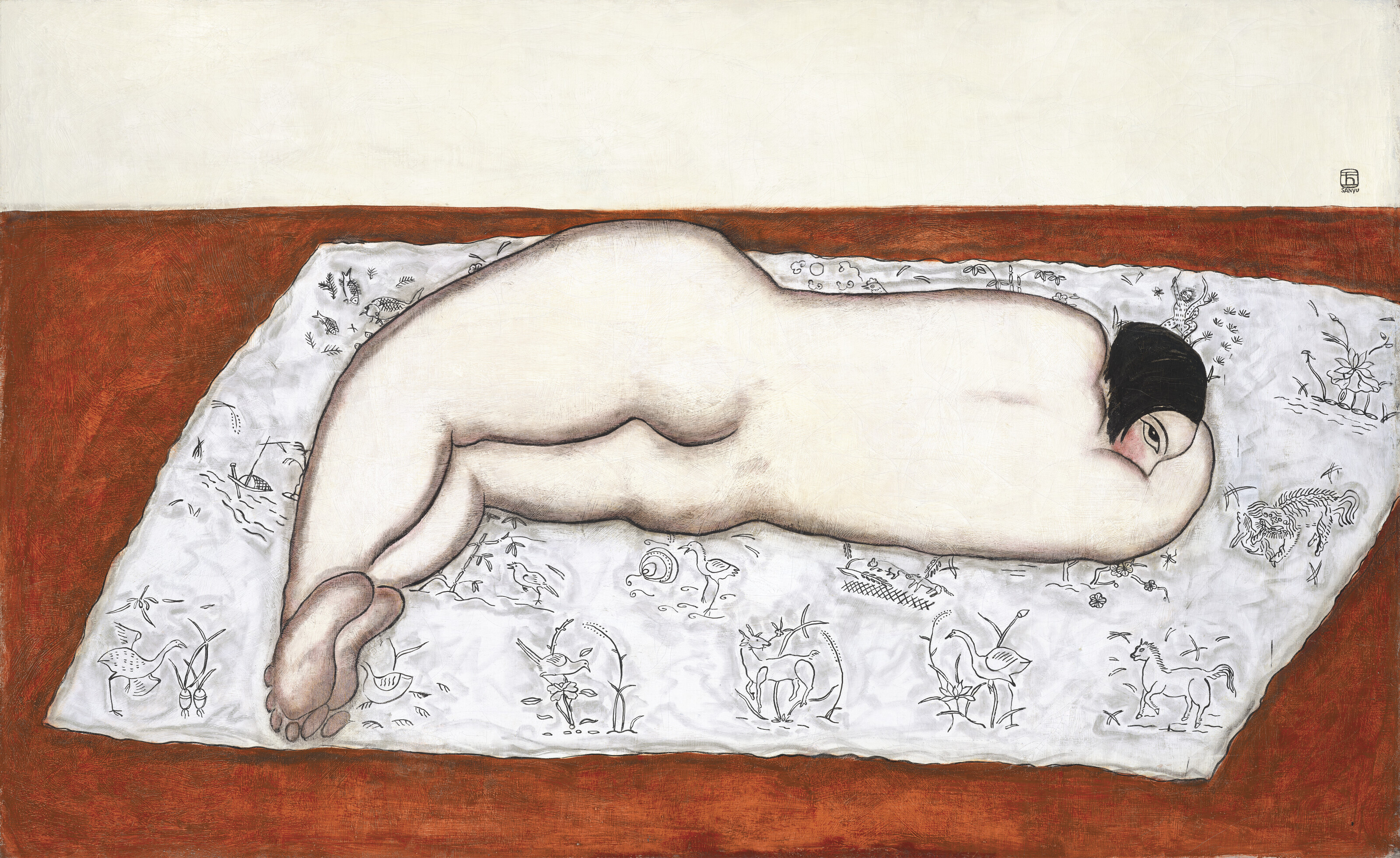 Femme nue sur un tapis (Nude on Tapestry)