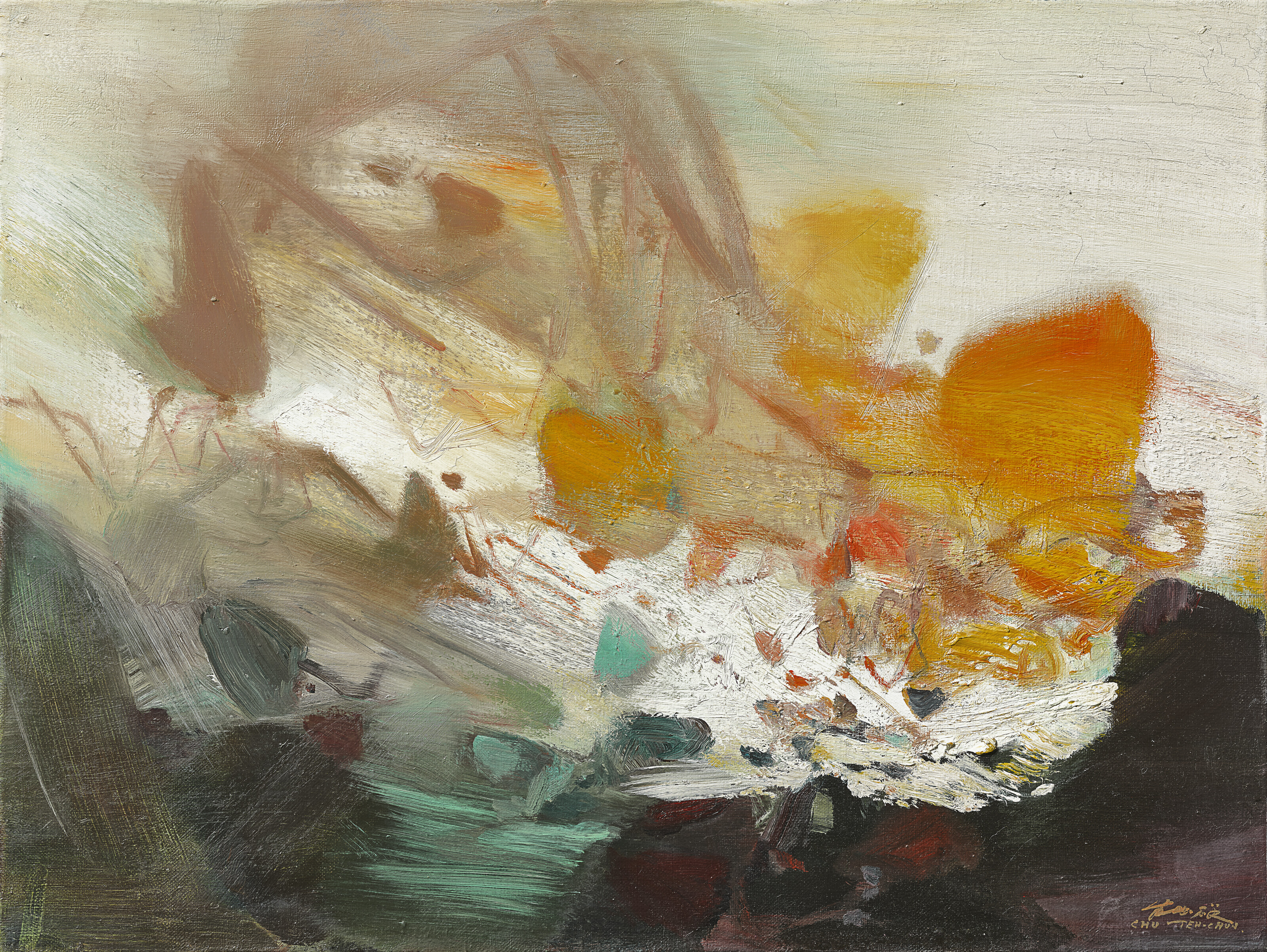 Chu Teh-Chun (Zhu Dequn, 1920-2014), 10 mai 1978, 1978. Oil on canvas. 46.5 x 62 cm (18&frac14; x 24⅜ in). Estimate: HK$800,000-1,500,000. Offered in 20th/21st Century Art Sale on 24 September 2023 at Christie&rsquo;s in Hong Kong