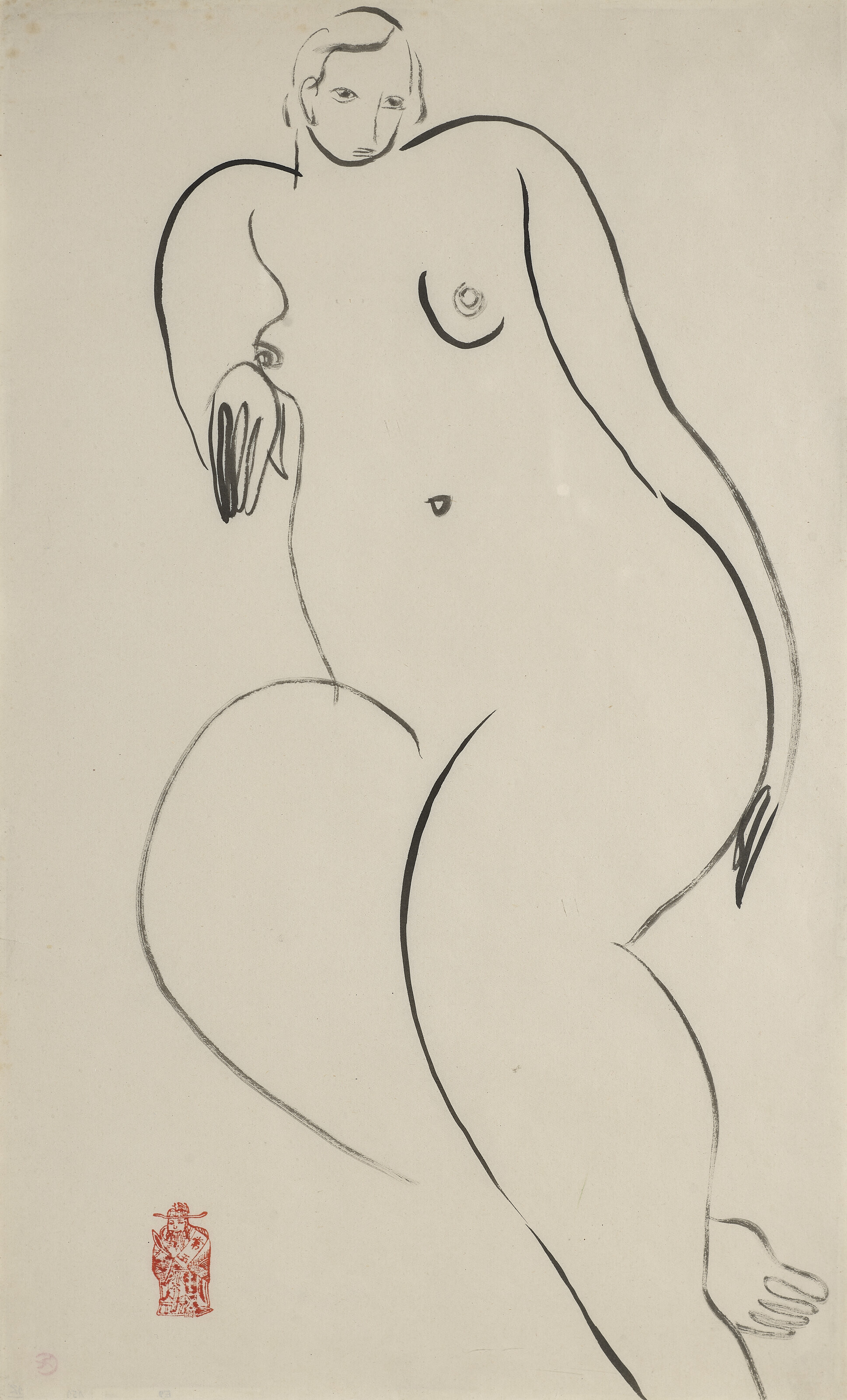 Femme nue accoudée