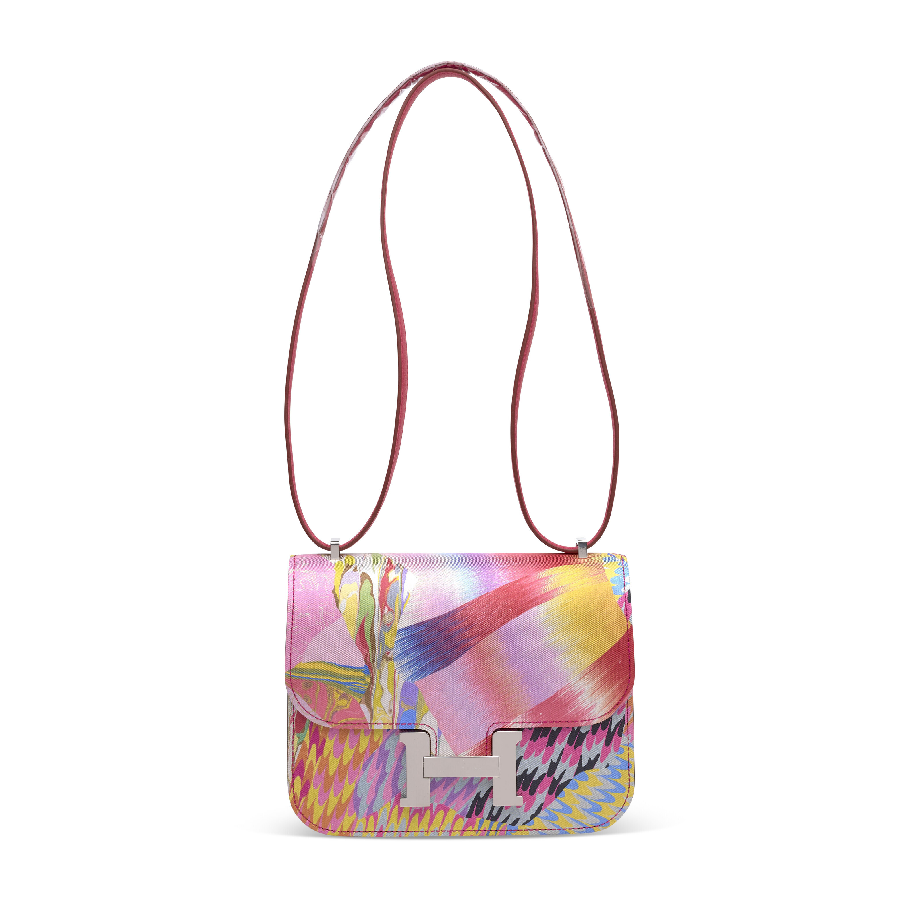 A LIMITED EDITION ROSE MEXICO SWIFT LEATHER & MARBLE SILK MINI
