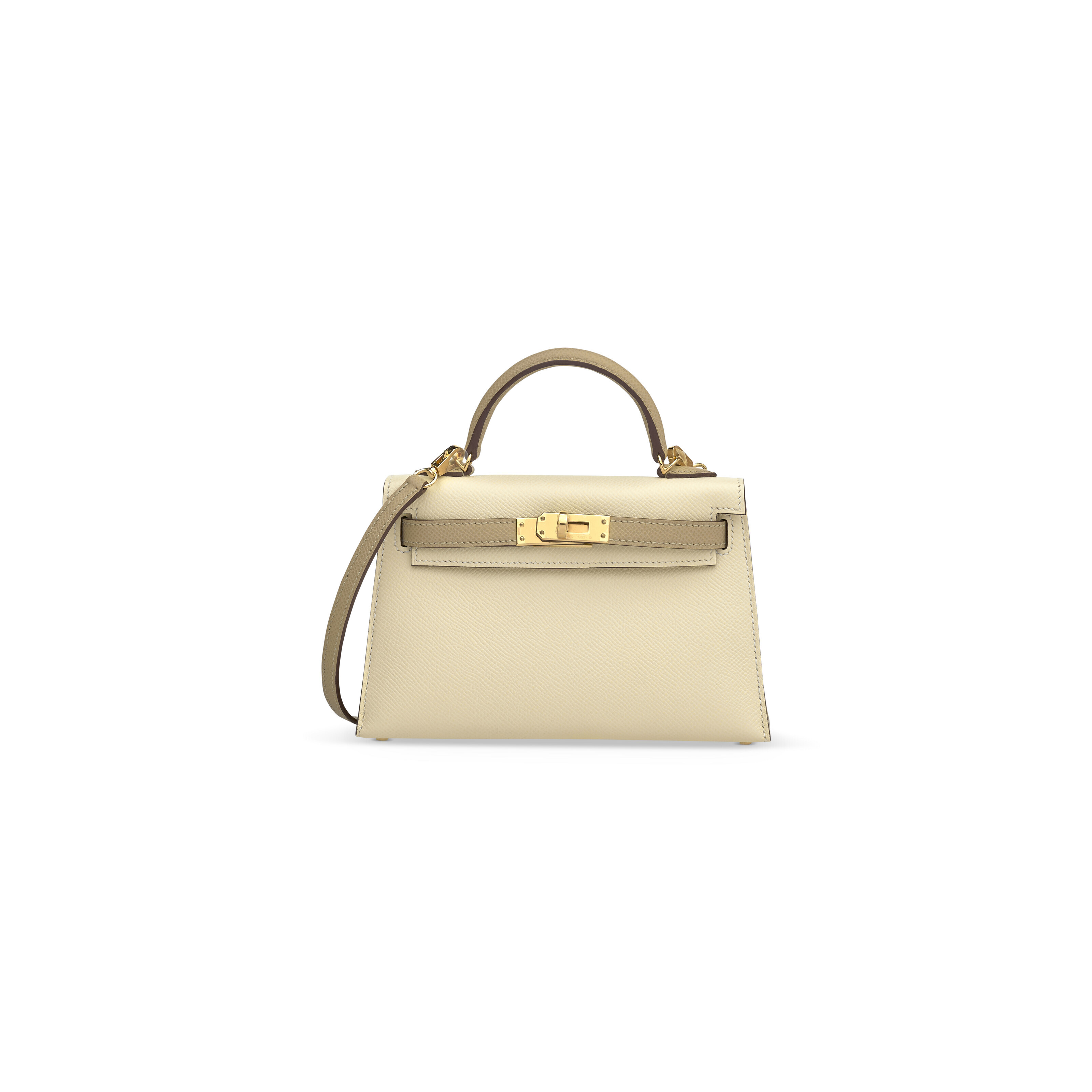 A CUSTOM NATA & GRIS ASPHALTE EPSOM LEATHER MINI KELLY 20 II WITH