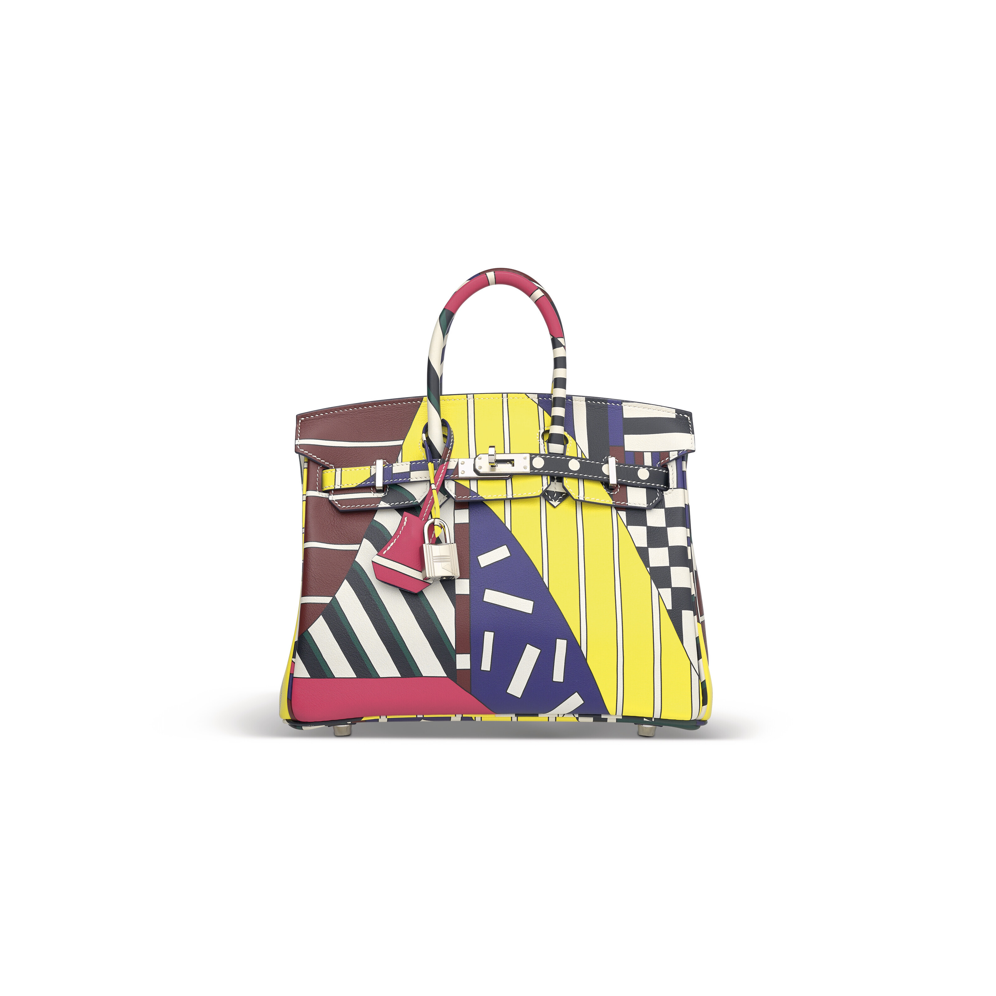 A limited edition Multicolour Swift leather One Two Three & Away We Go Birkin 25 with palladium hardware by Nigel Peake, Hermes, 2018, sold for HK$252,000 on 25 May 2023 at Christie's in Hong Kong