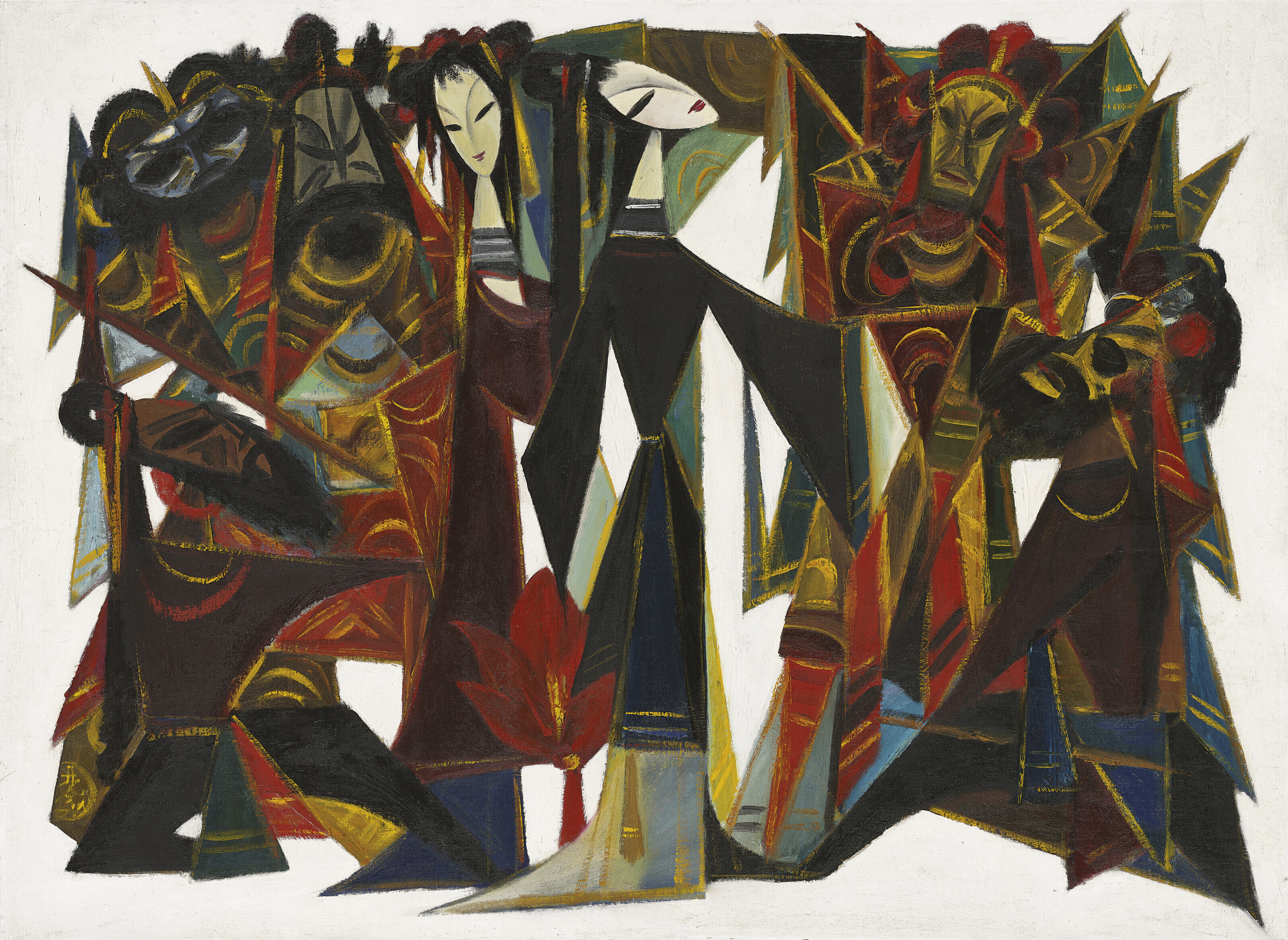Lin Fengmian, Opera Figures: Lotus Lantern, sold for HK$23,970,000 on 31 May 2023 at Christie's in Hong Kong