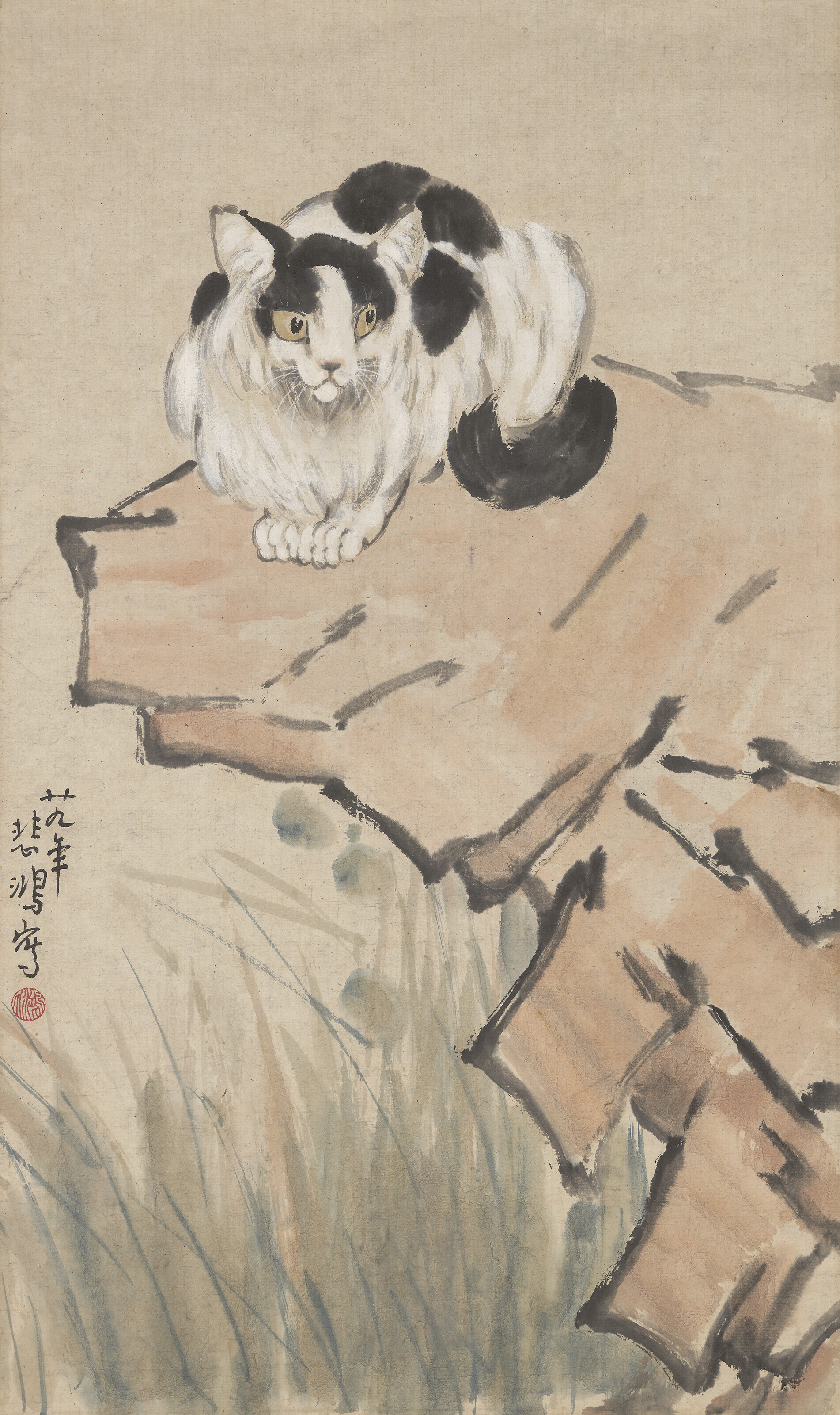 XU BEIHONG (1895-1953), Cat on Rock | Christie's