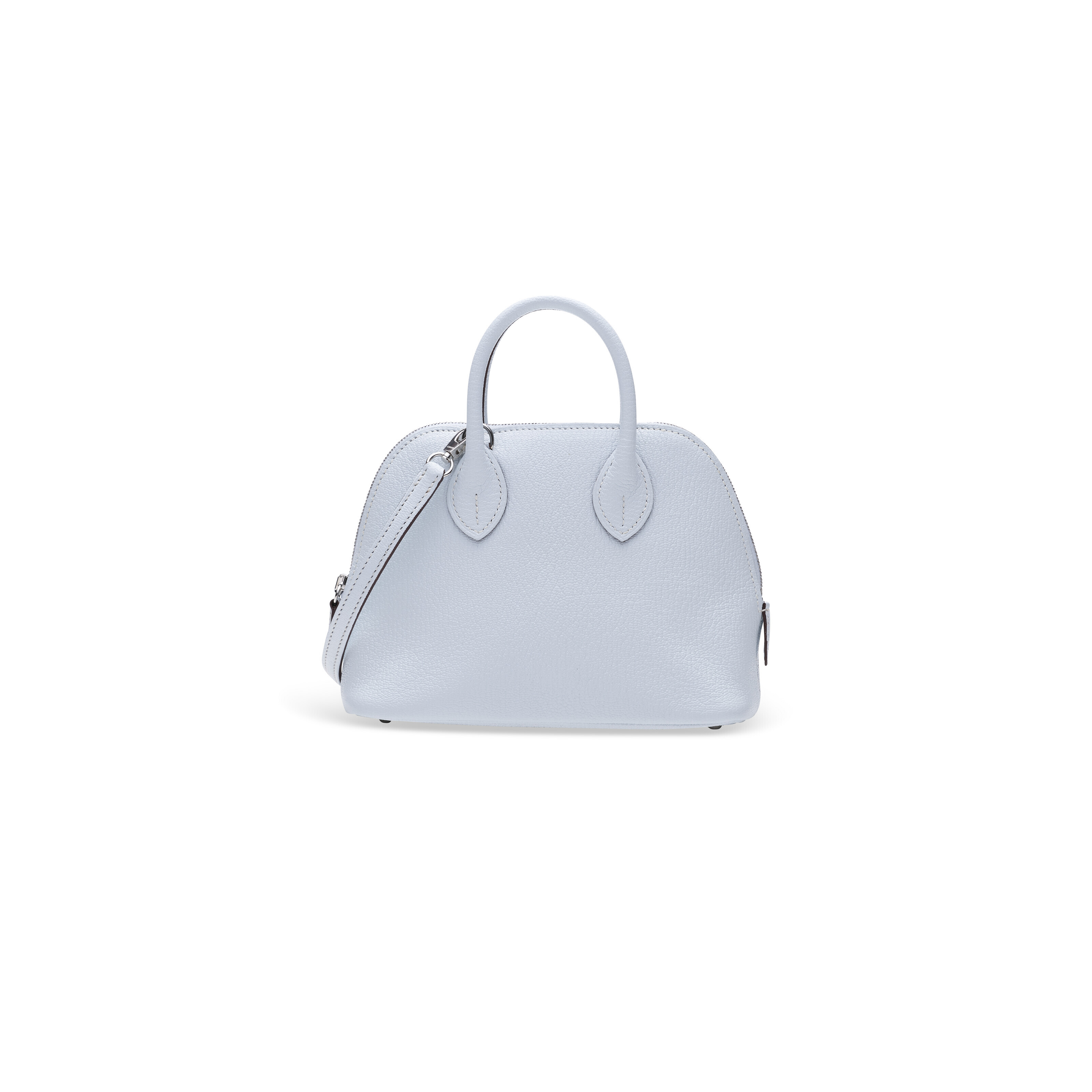 A BLEU BRUME CH VRE LEATHER MINI BOLIDE WITH PALLADIUM HARDWARE