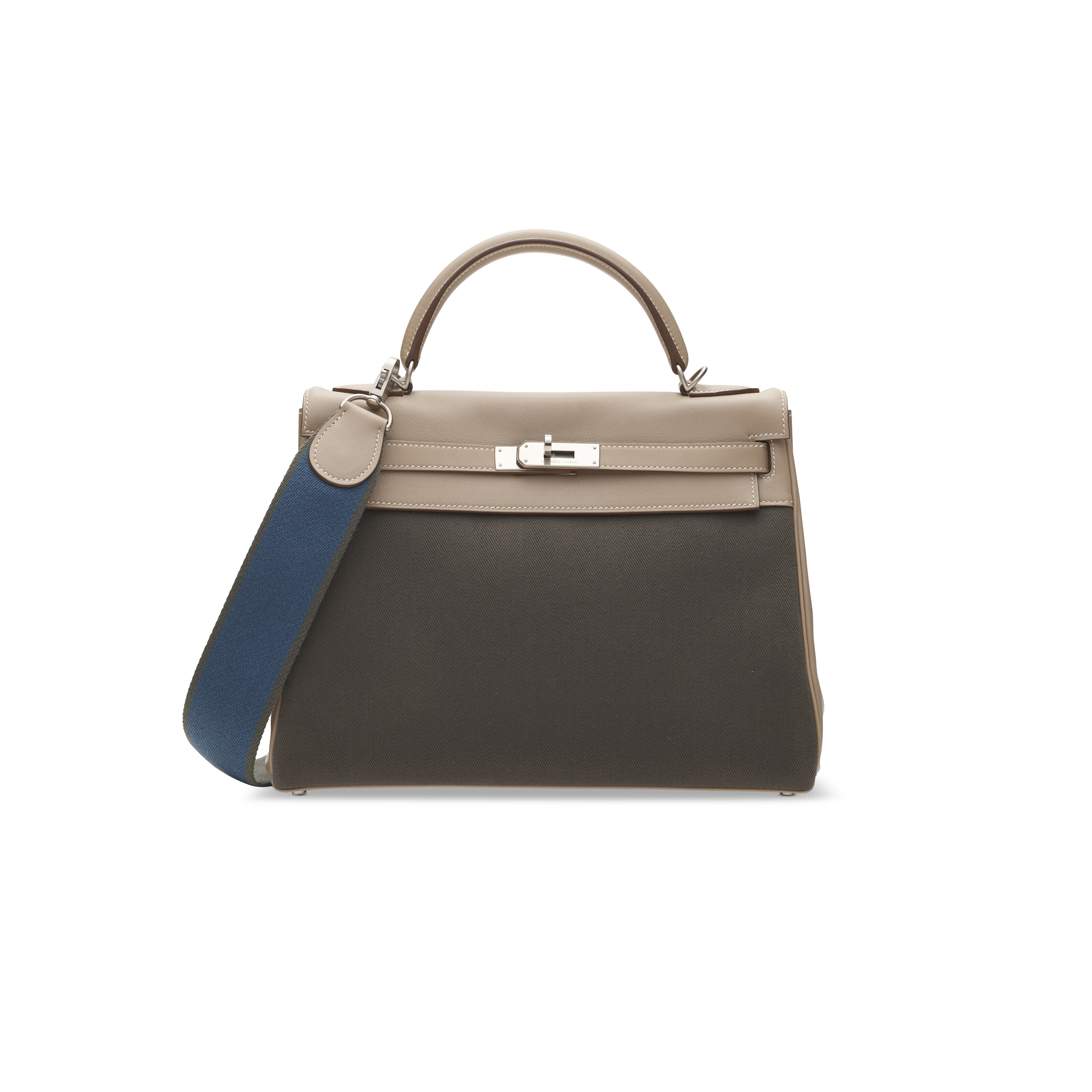 A LIMTED EDITION ARGILE SWIFT LEATHER & VERT DE GRIS TOILE