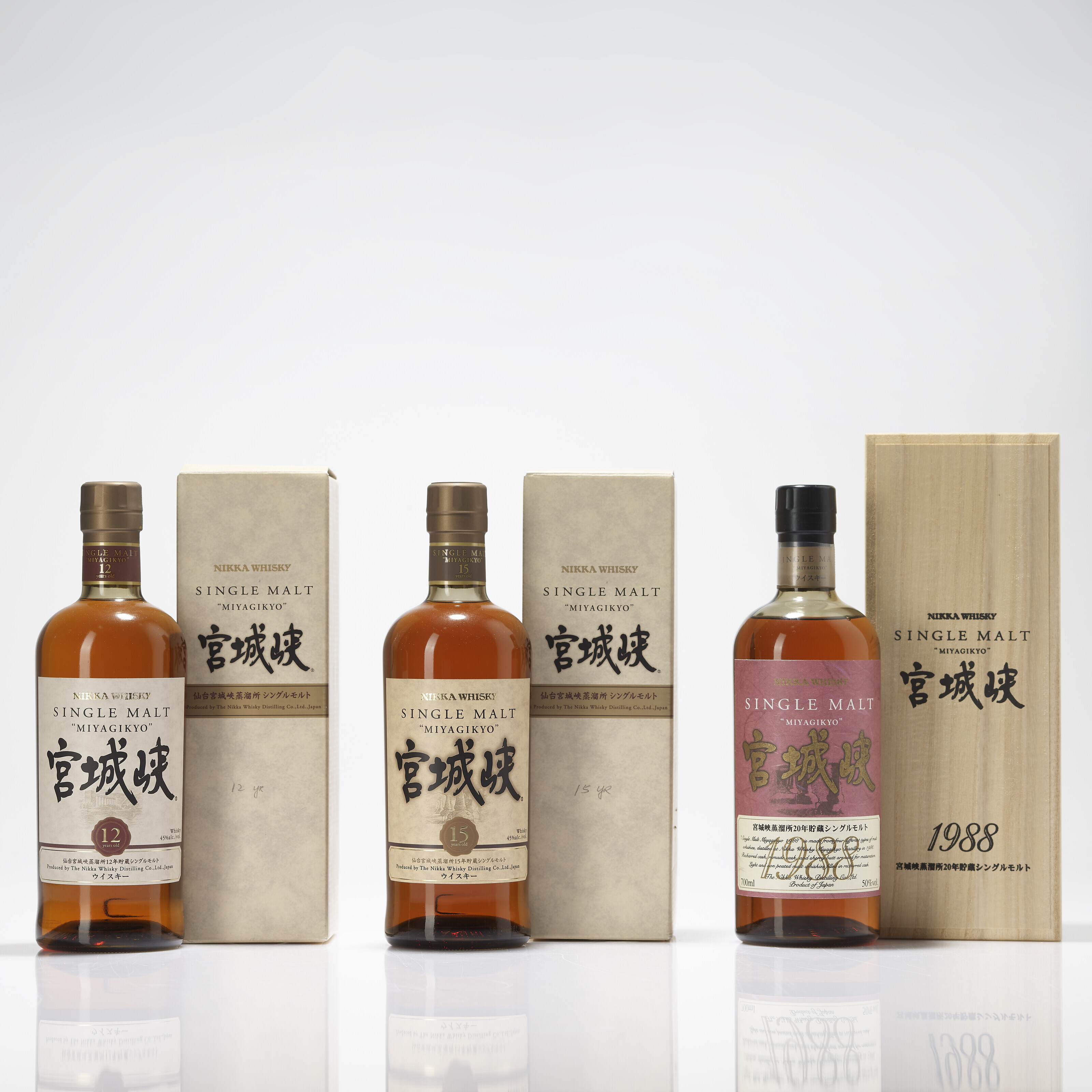 Nikka Miyagikyo 20 Year Old 1988, JapanIn original wooden case. 50