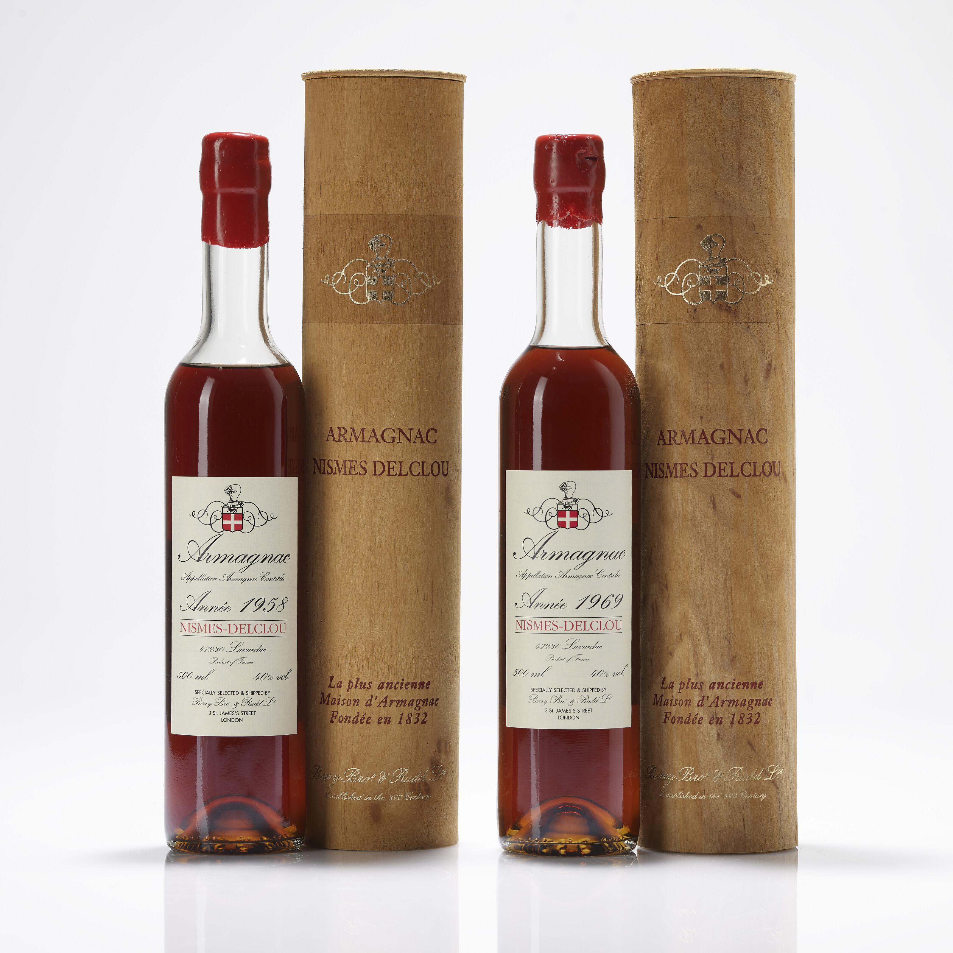 Nismes Delclou 1969, ArmagnacIn original presentation case. Bottled on