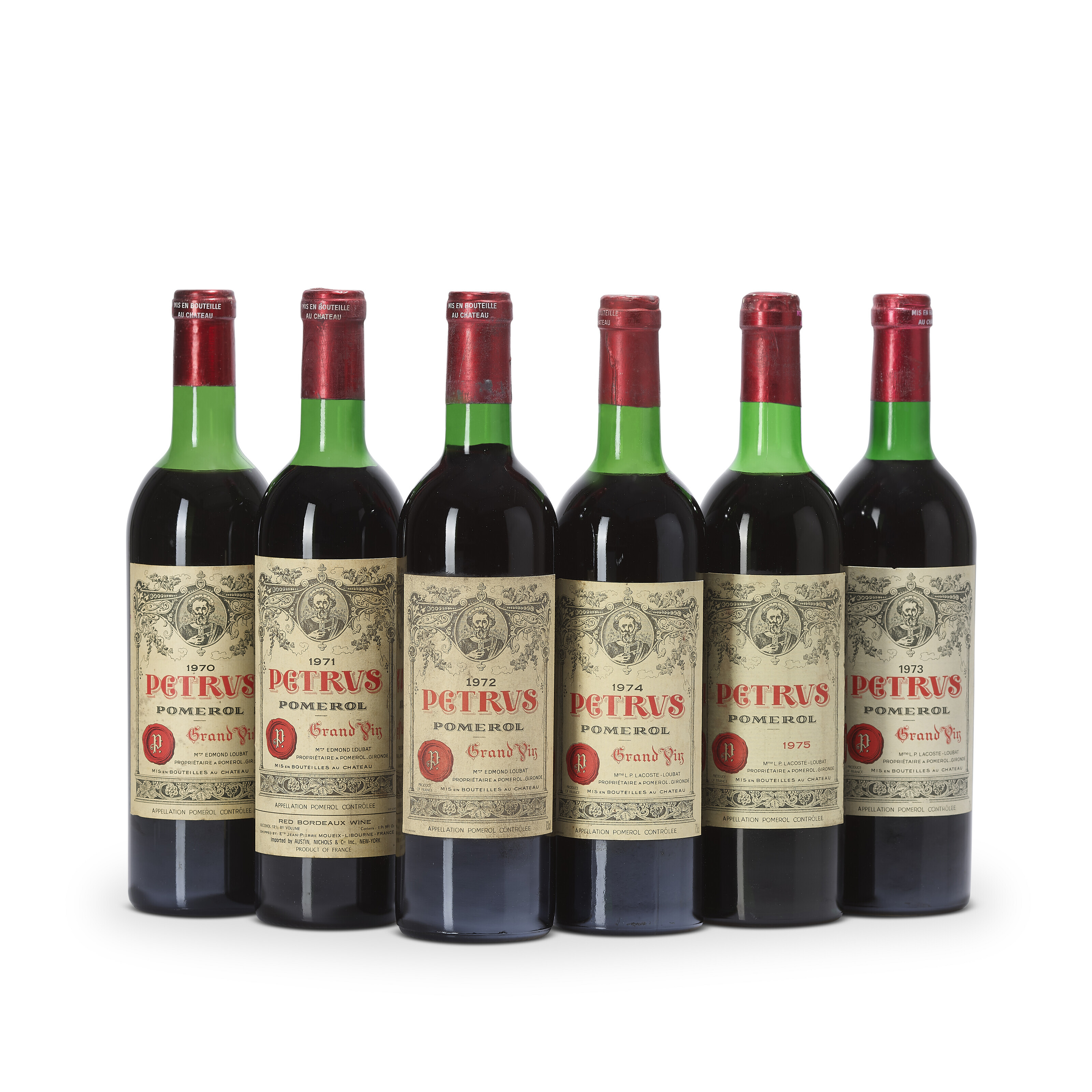 Petrus 1974, Pomerol, cru exceptionnelSlightly corroded and worn