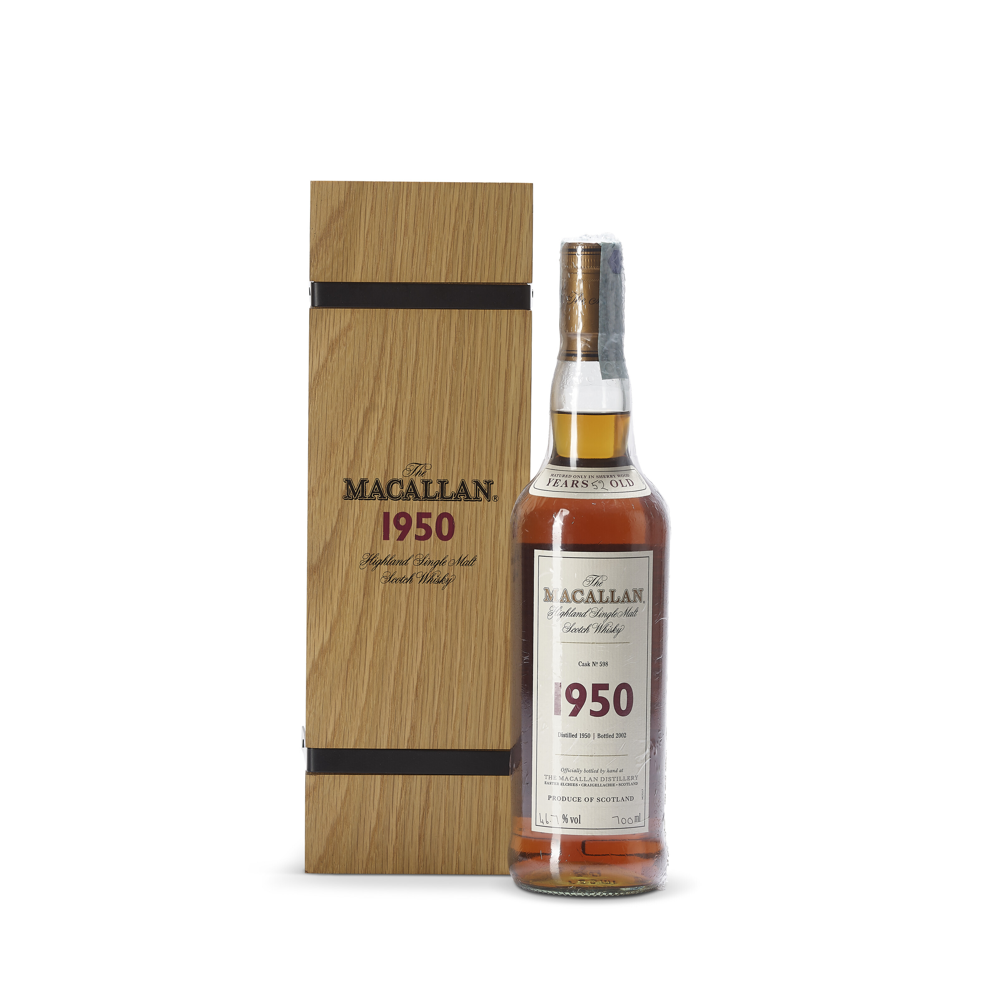 The Macallan Fine & Rare 52 Years Old 1950, In original wooden case. 46 ...