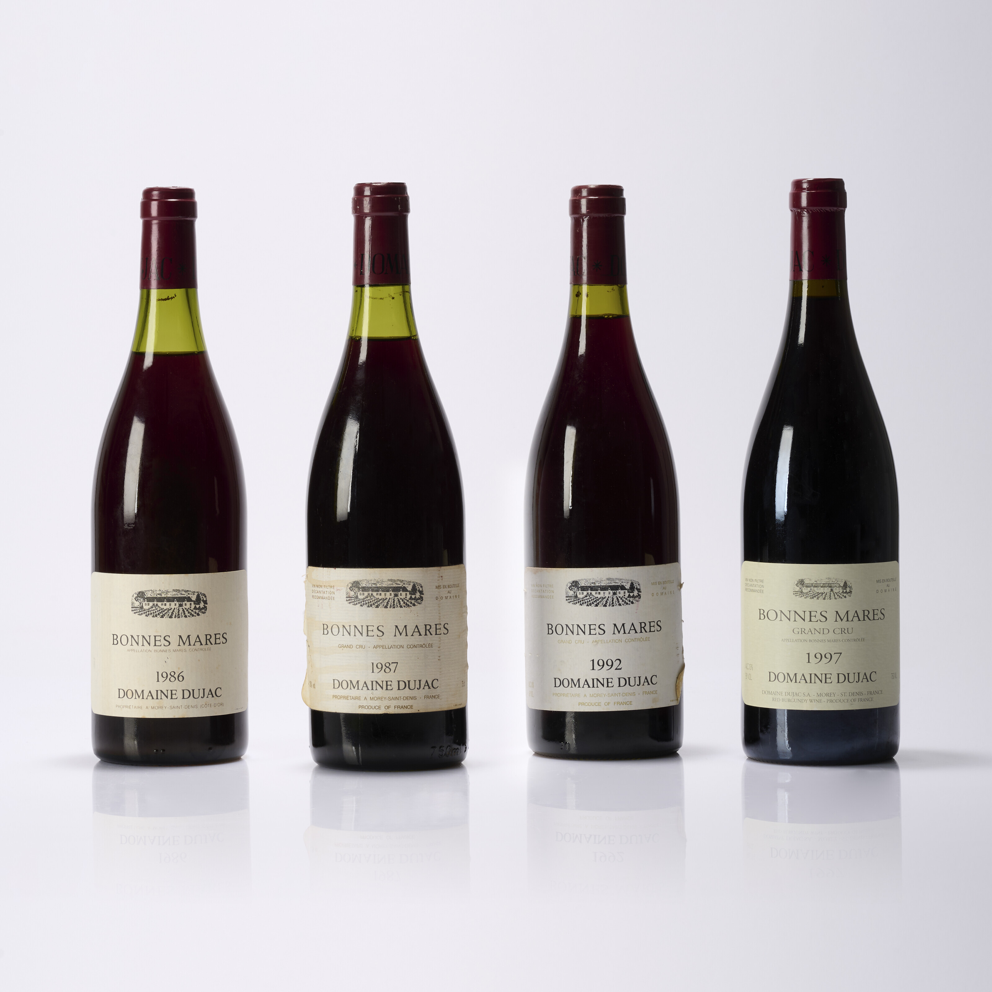 Domaine Dujac, Bonnes-Mares 1987. 1 bottle per lot. Sold for HK$17,500 on 24 May 2023 at Christie&rsquo;s in Hong Kong