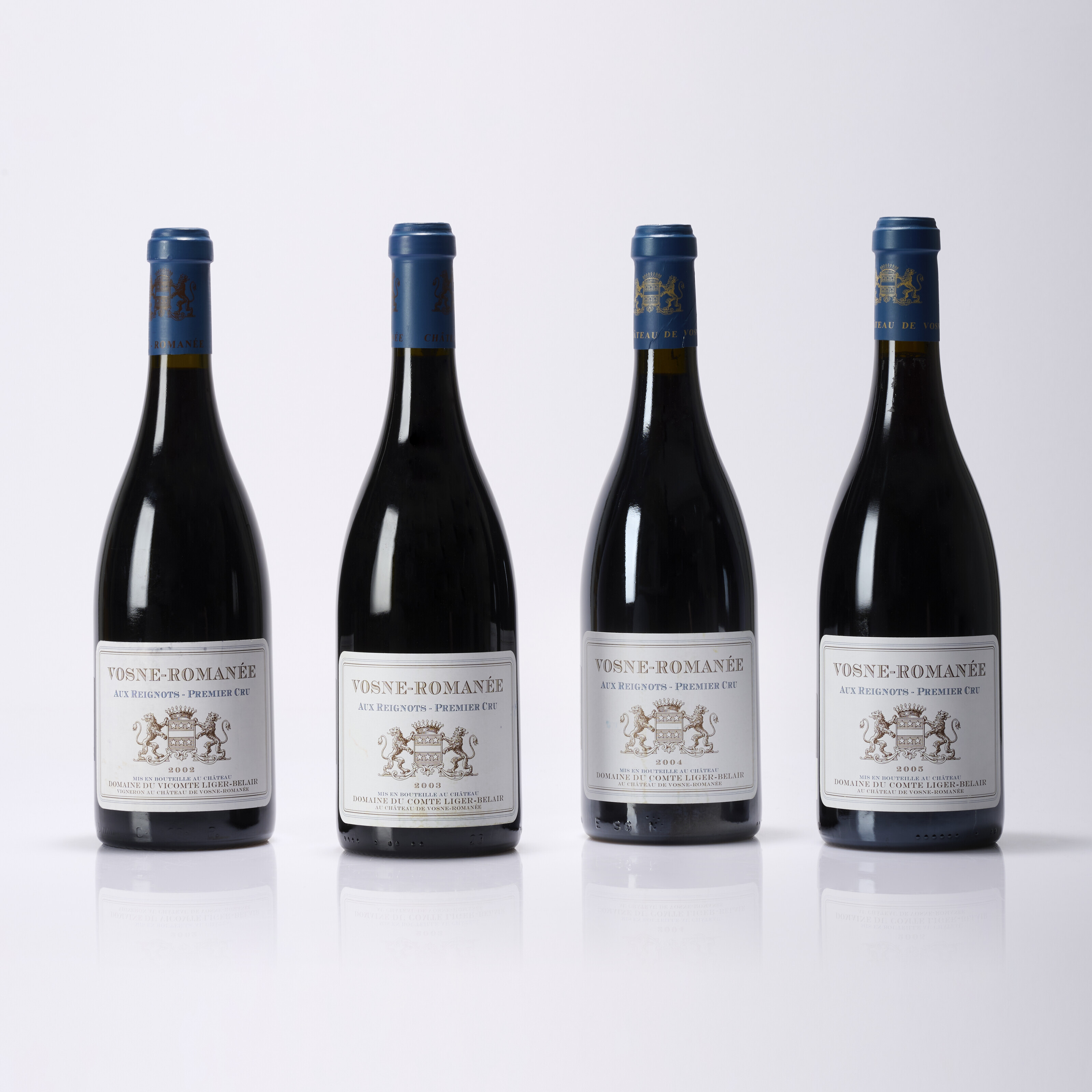 【空瓶】Domaine du Comte Liger Belair 4本セット Domaine du Comte Liger-Belair, Vosne-Romanée Aux Reignots 2005