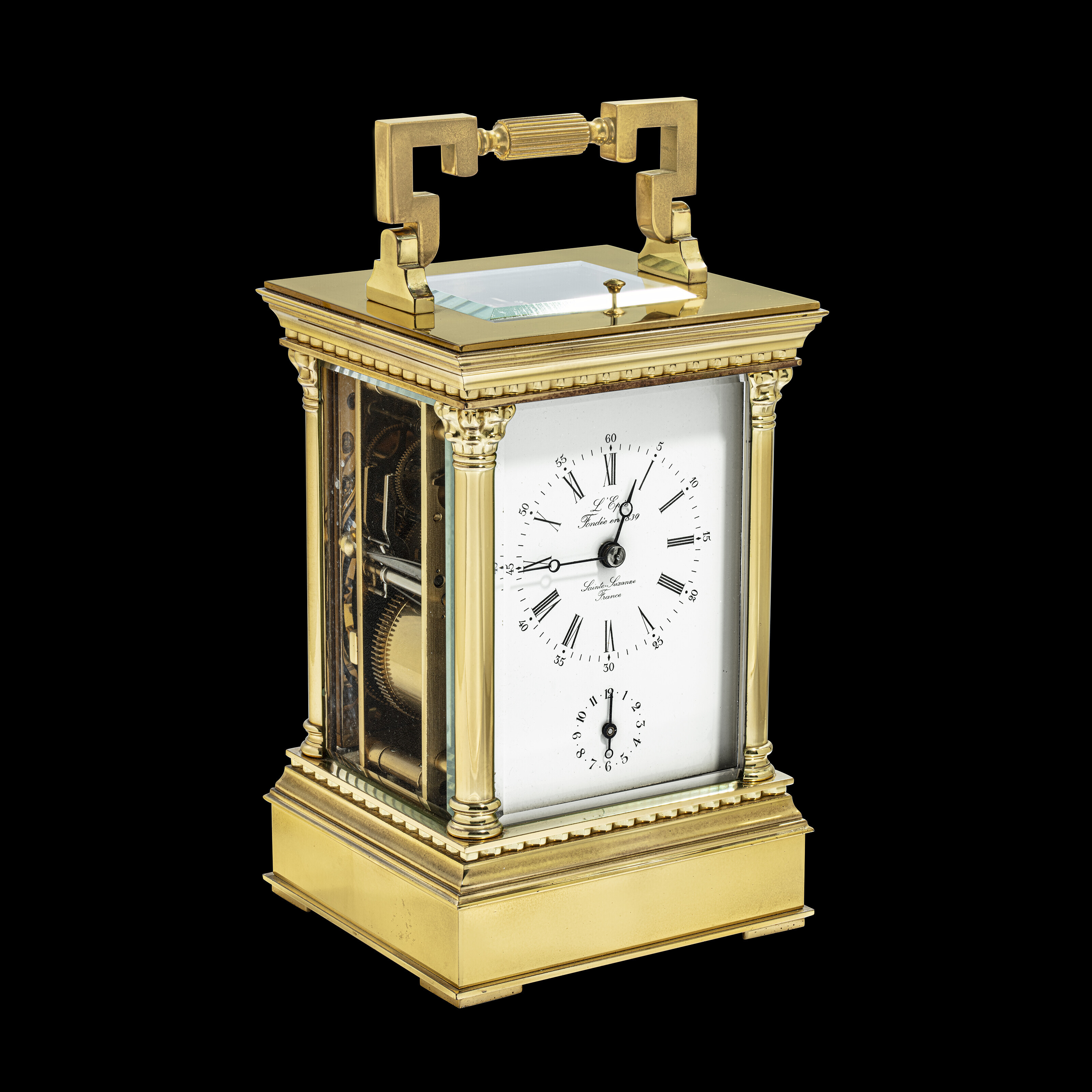 L'EPÉE 1839, GILT CARRIAGE CLOCK WITH ALARM, | Christie's