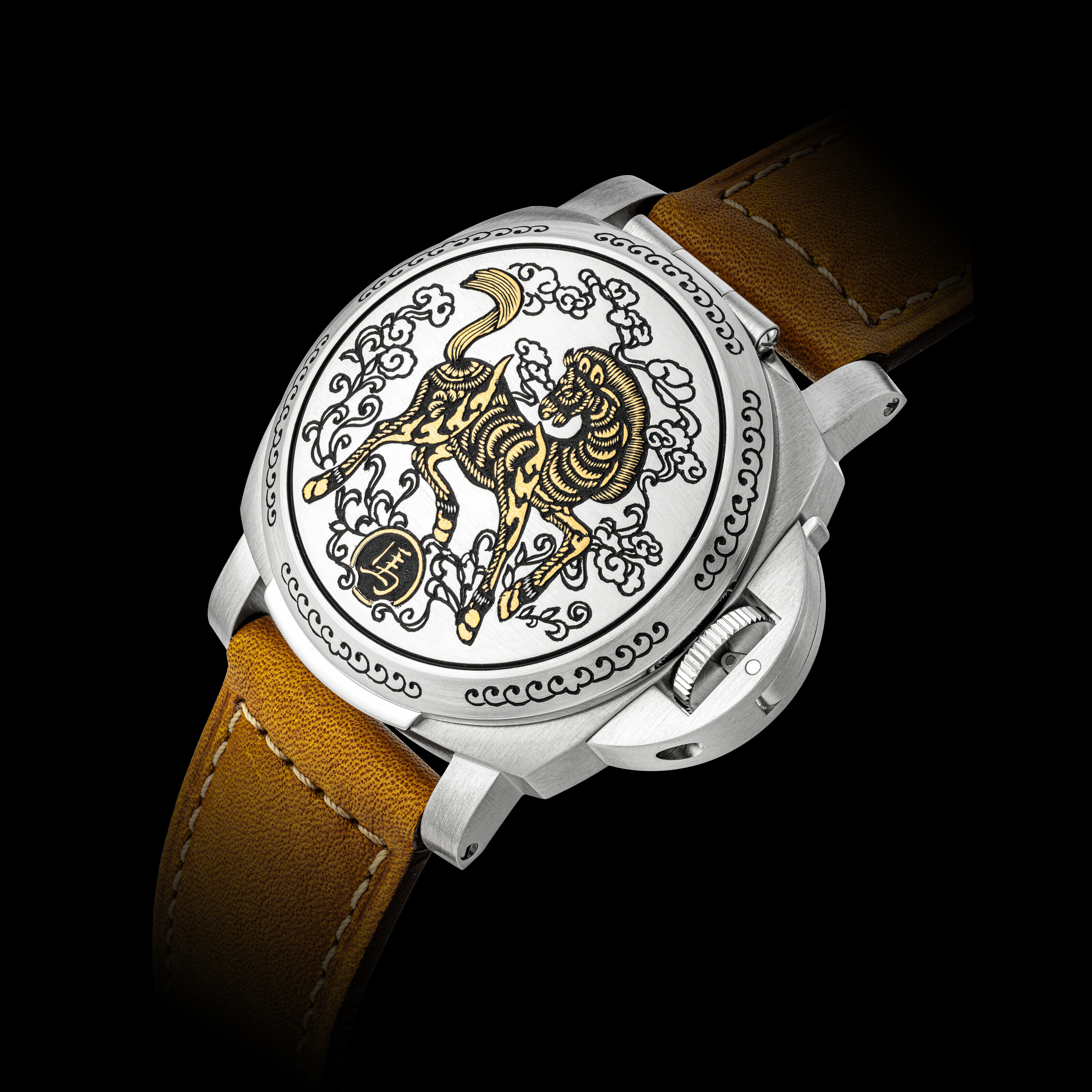 PANERAI, WITH HORSE MOTIF, LIMITED EDITION OF 100 PIECES, LUMINOR