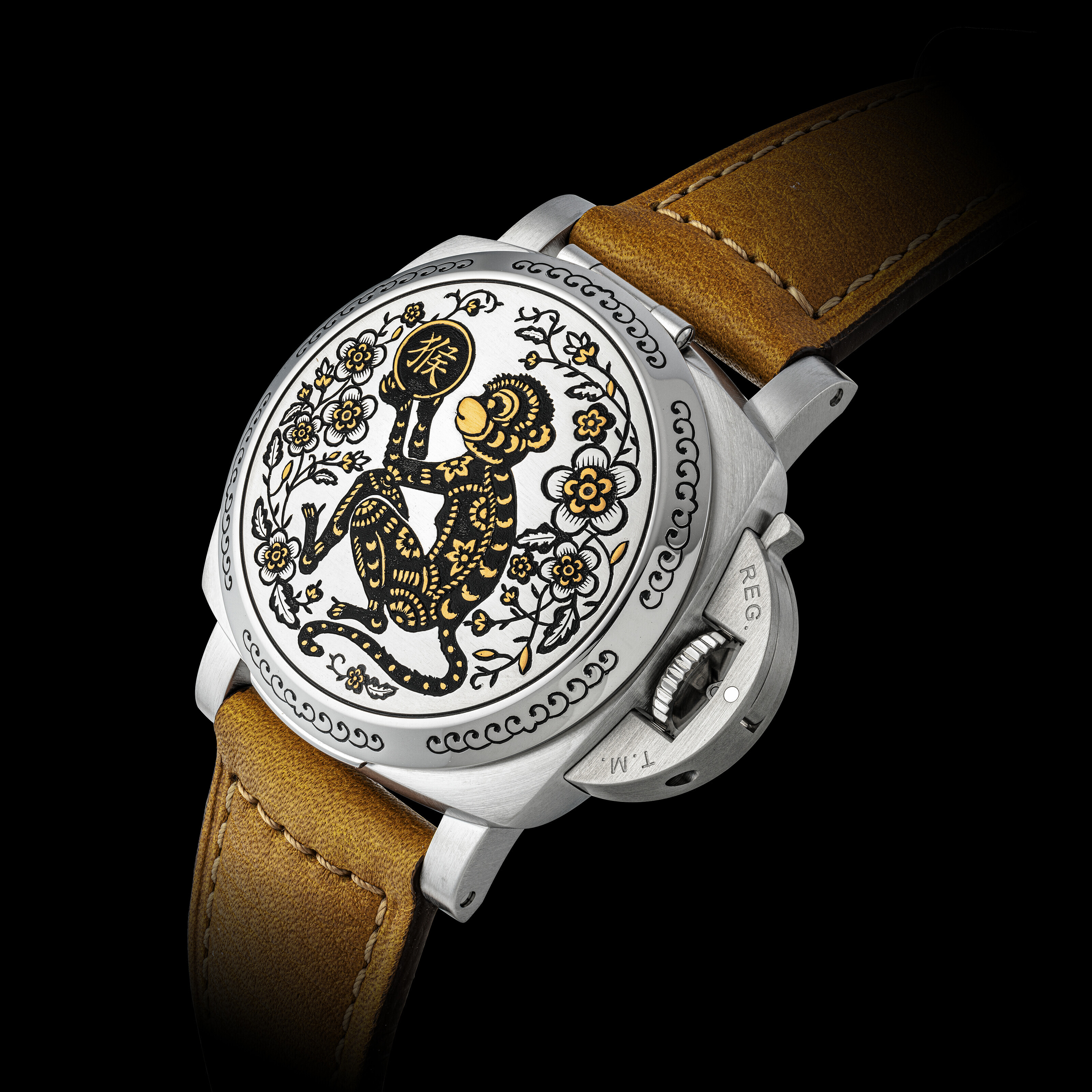 PANERAI, WITH HORSE MOTIF, LIMITED EDITION OF 100 PIECES, LUMINOR