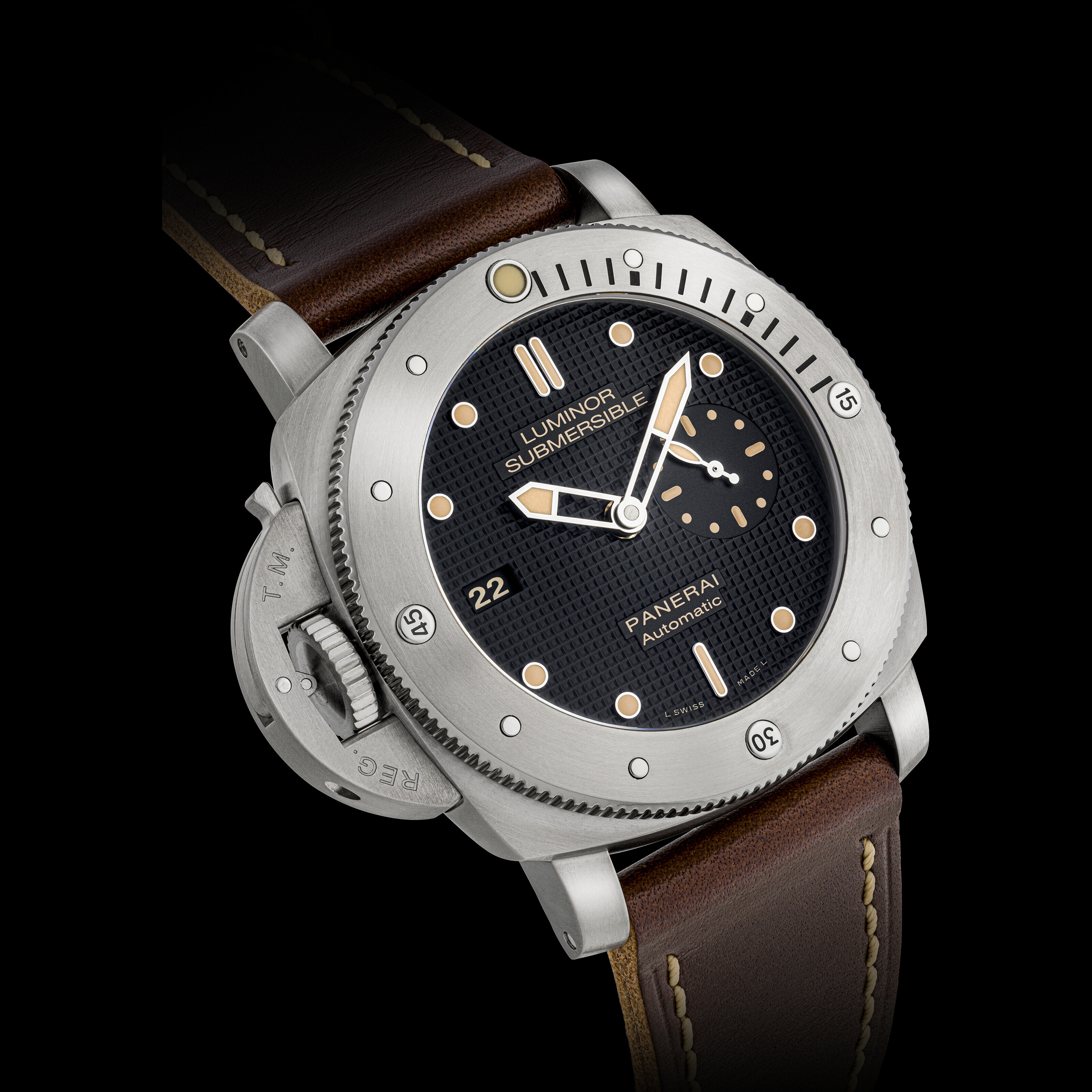 PANERAI LIMITED EDITION OF 1000 PIECES LUMINOR SUBMERSIBLE 1950 LEFT HANDED 3 DAYS AUTOMATIC TITANIO REF. PAM00569 Christie s