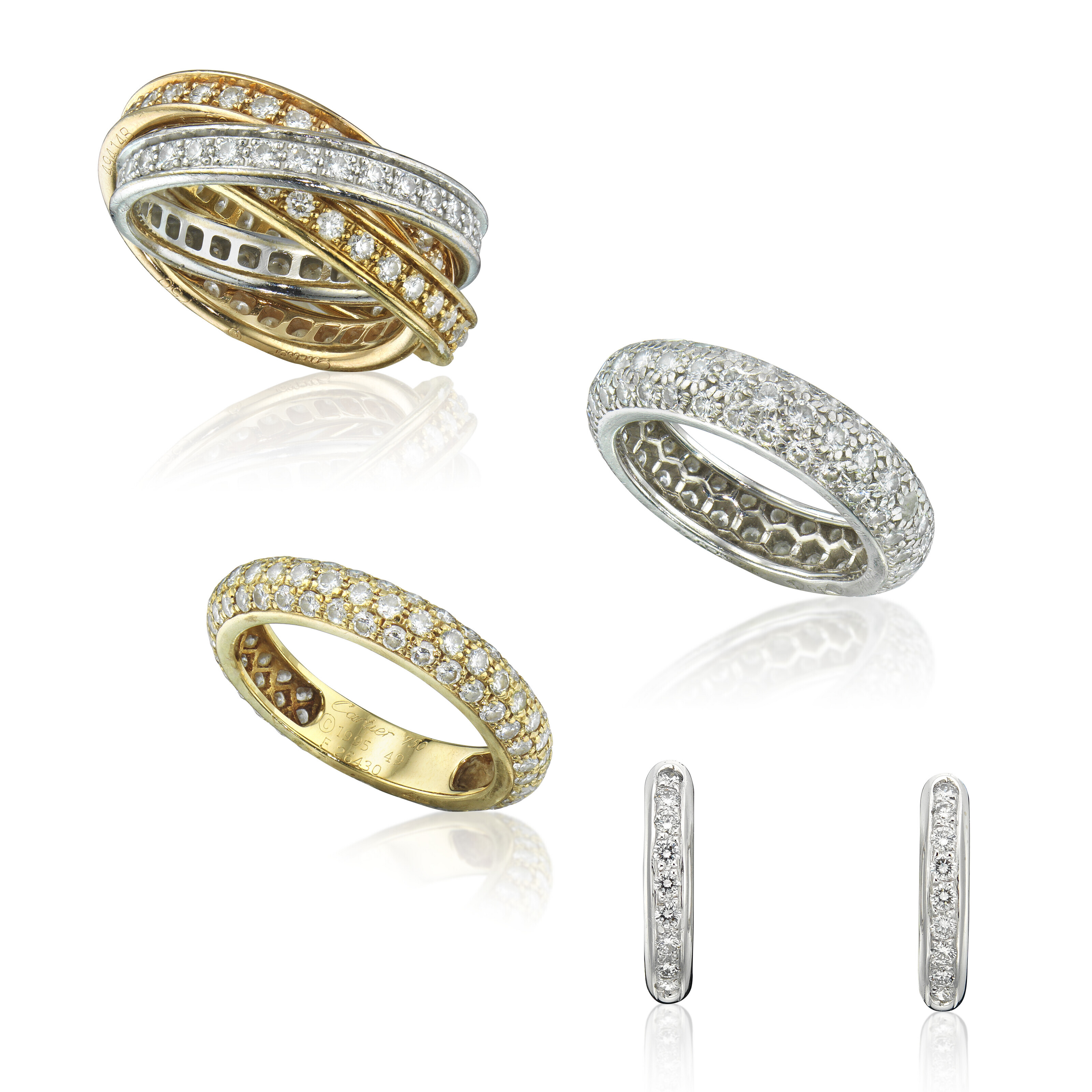NO RESERVE - CARTIER RINGS; TOGETHER WITH A PAIR OF EARRINGS, | Christie’s