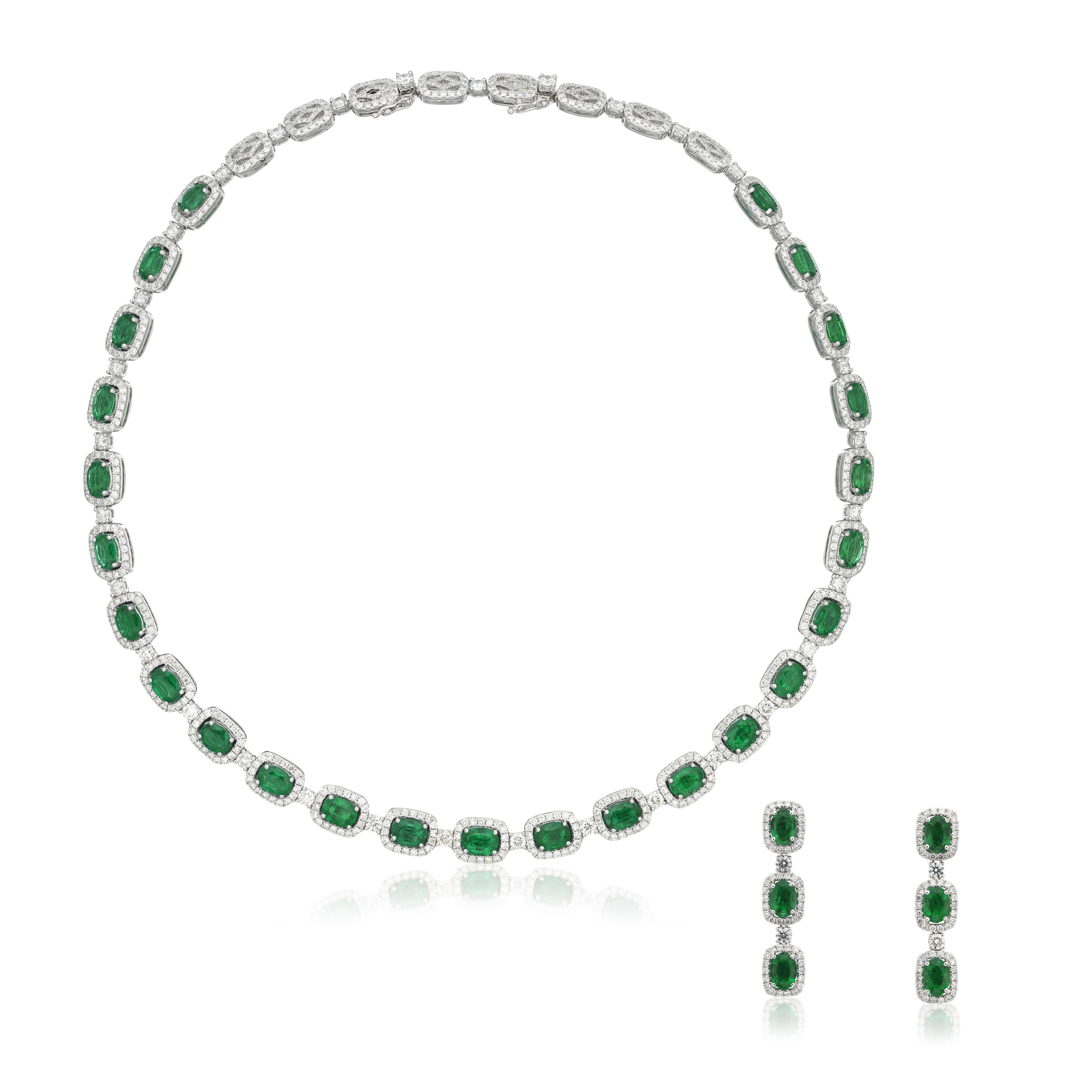 Catalog image of SUITE OF EMERALD AND DIAMOND JEWELLERY