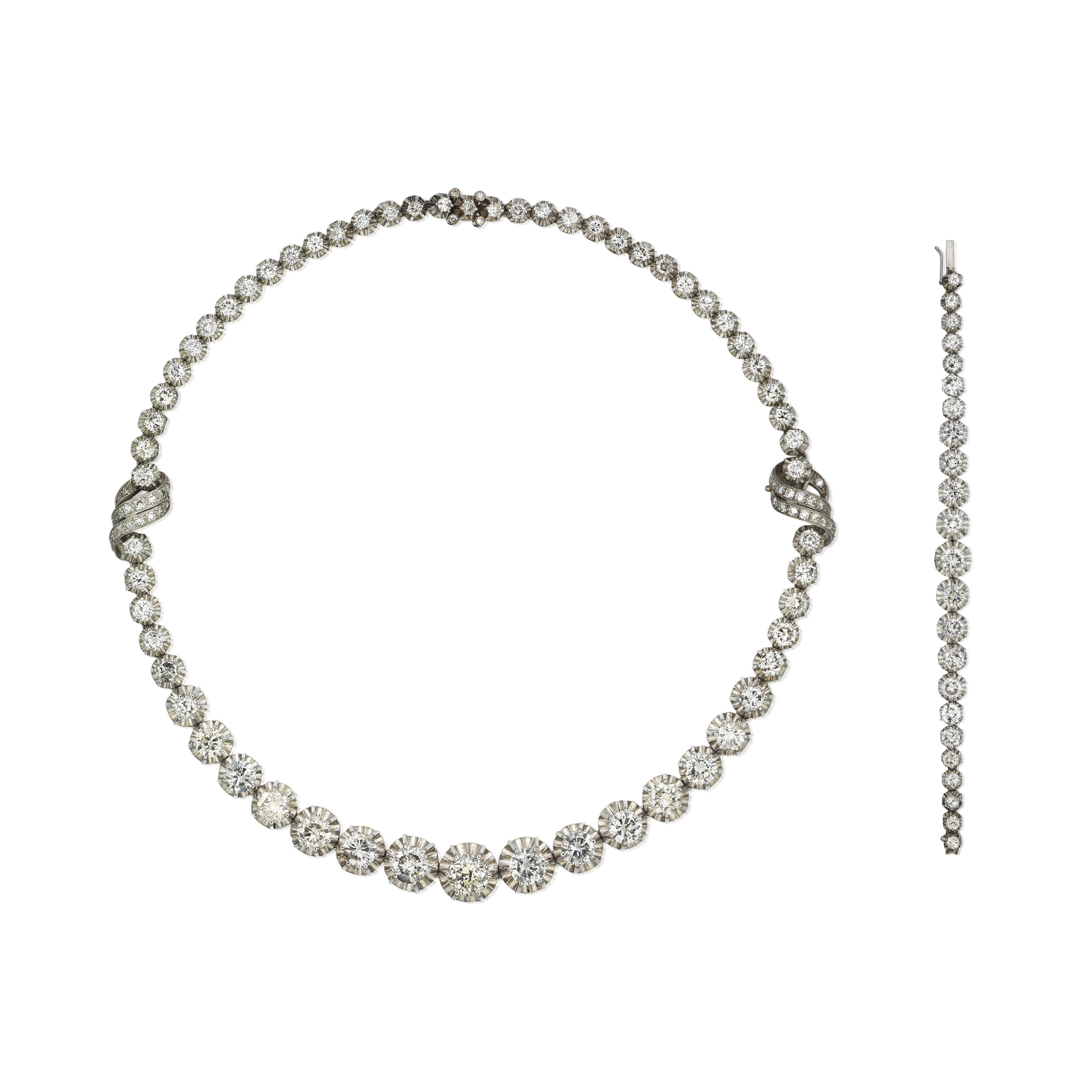 NO RESERVE DIAMOND NECKLACE AND BRACELET, Christie’s