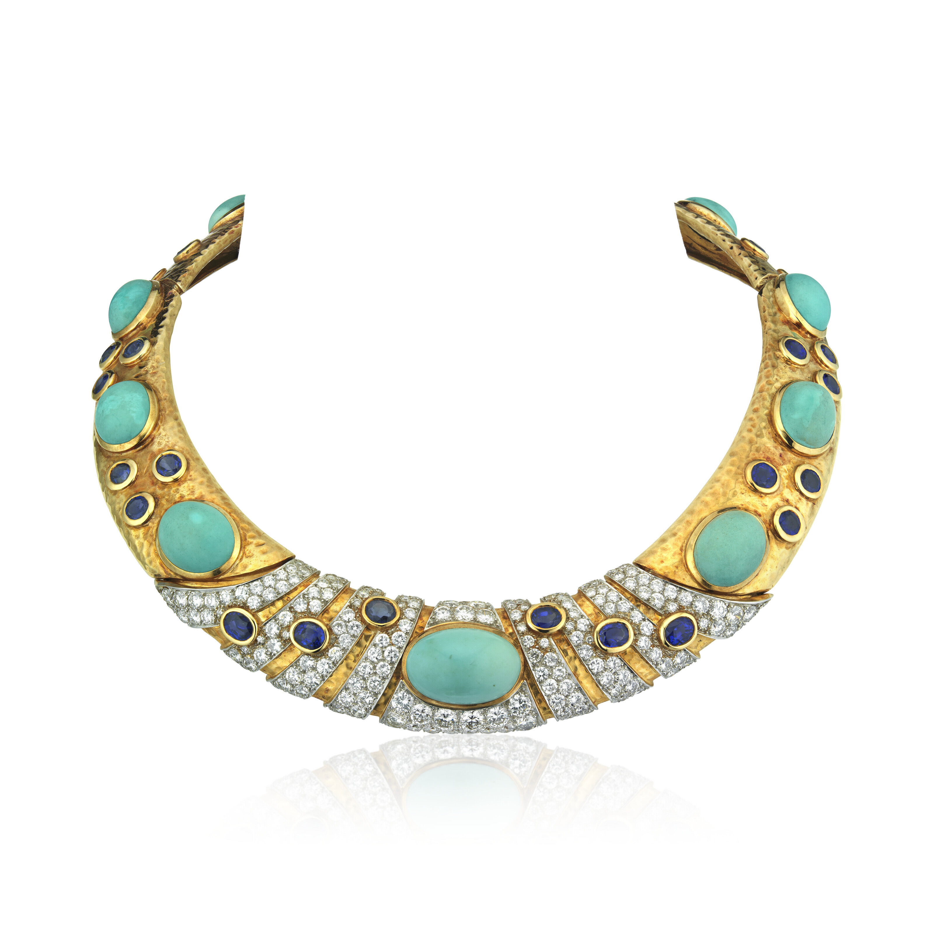 【正規品質保証】 TURQUOISE, - RESERVE NO SAPPHIRE NECKLACE DIAMOND AND トルコ石