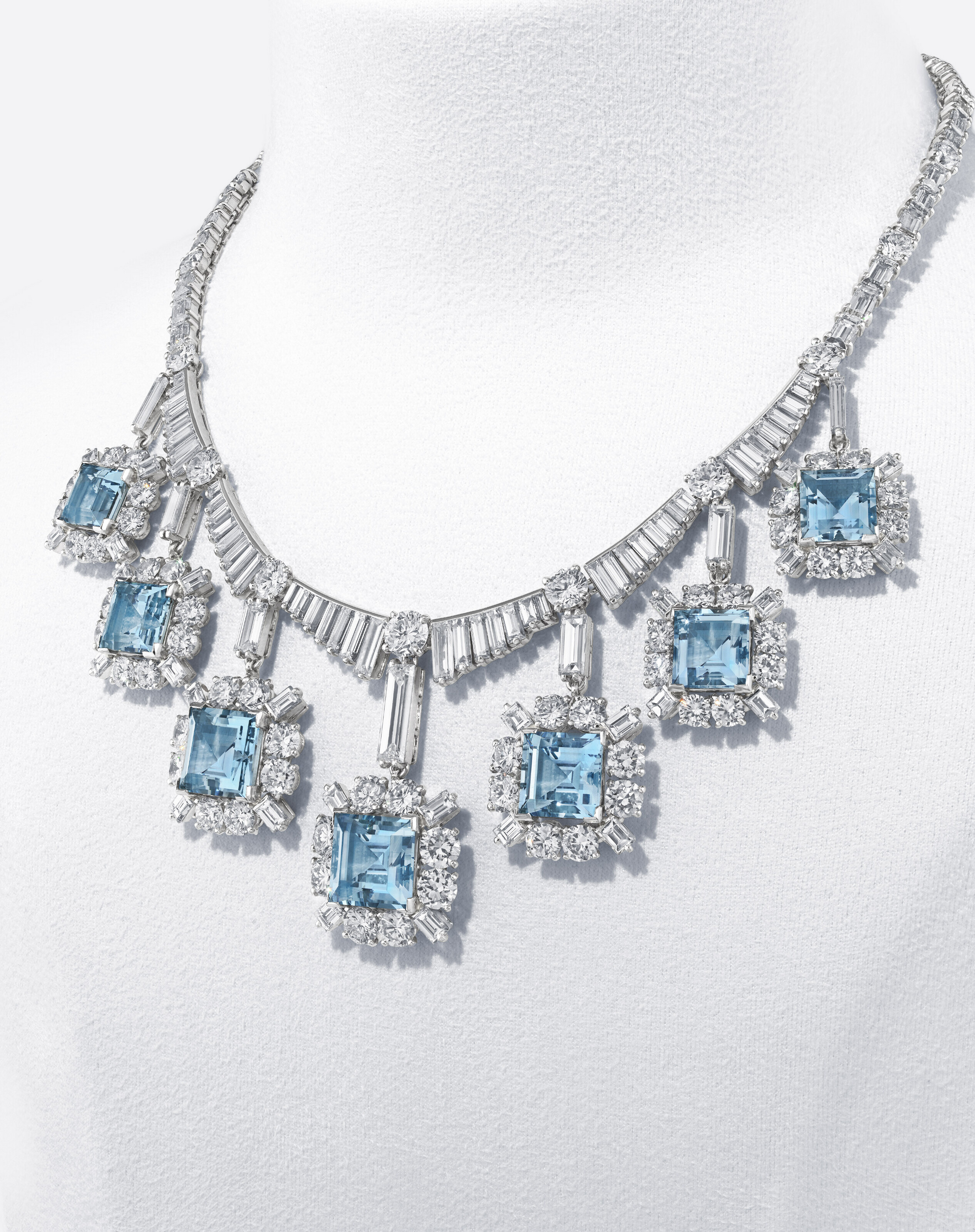 AQUAMARINE AND DIAMOND NECKLACE MOUNT BY CARTIER Christie s