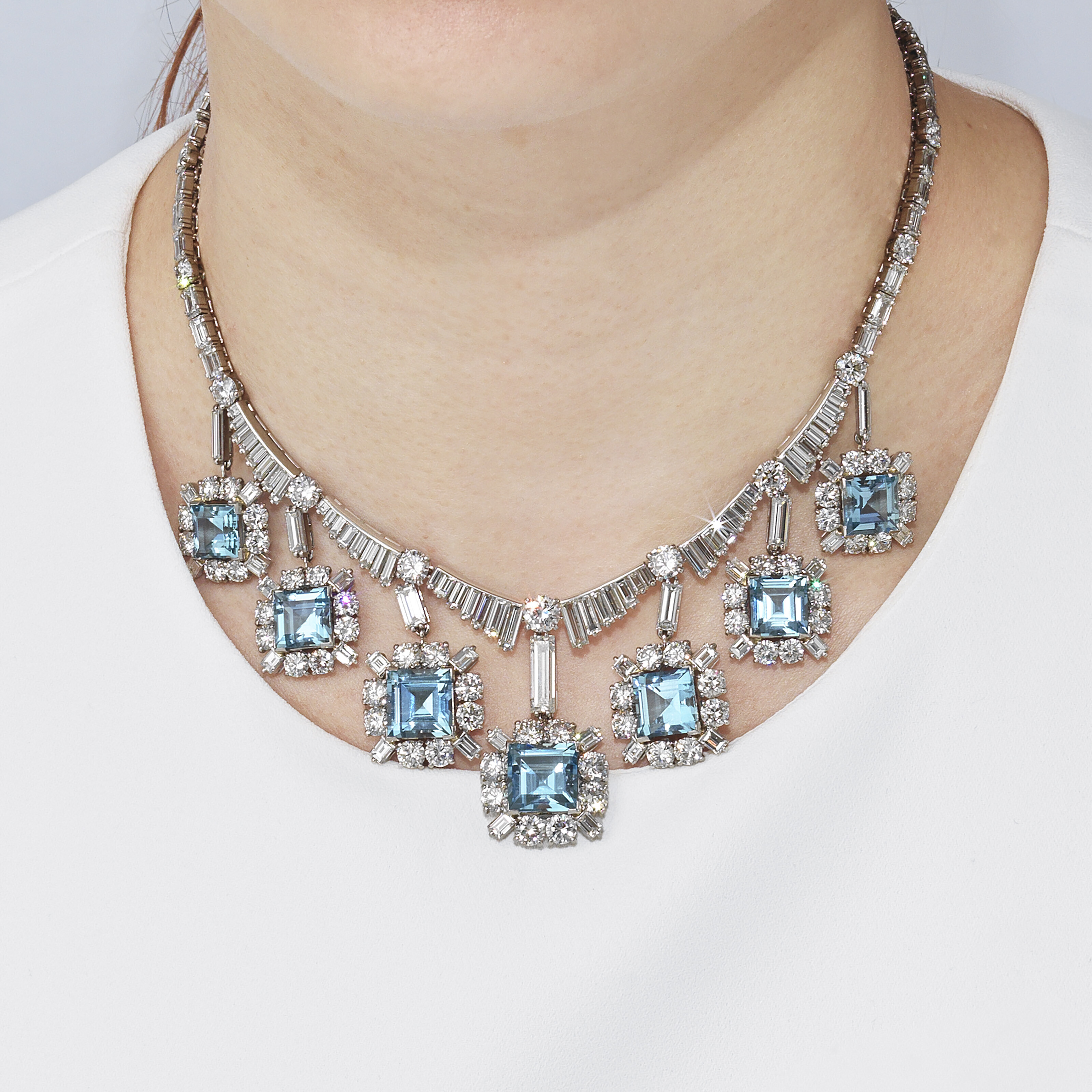 Cartier aquamarine necklace sale
