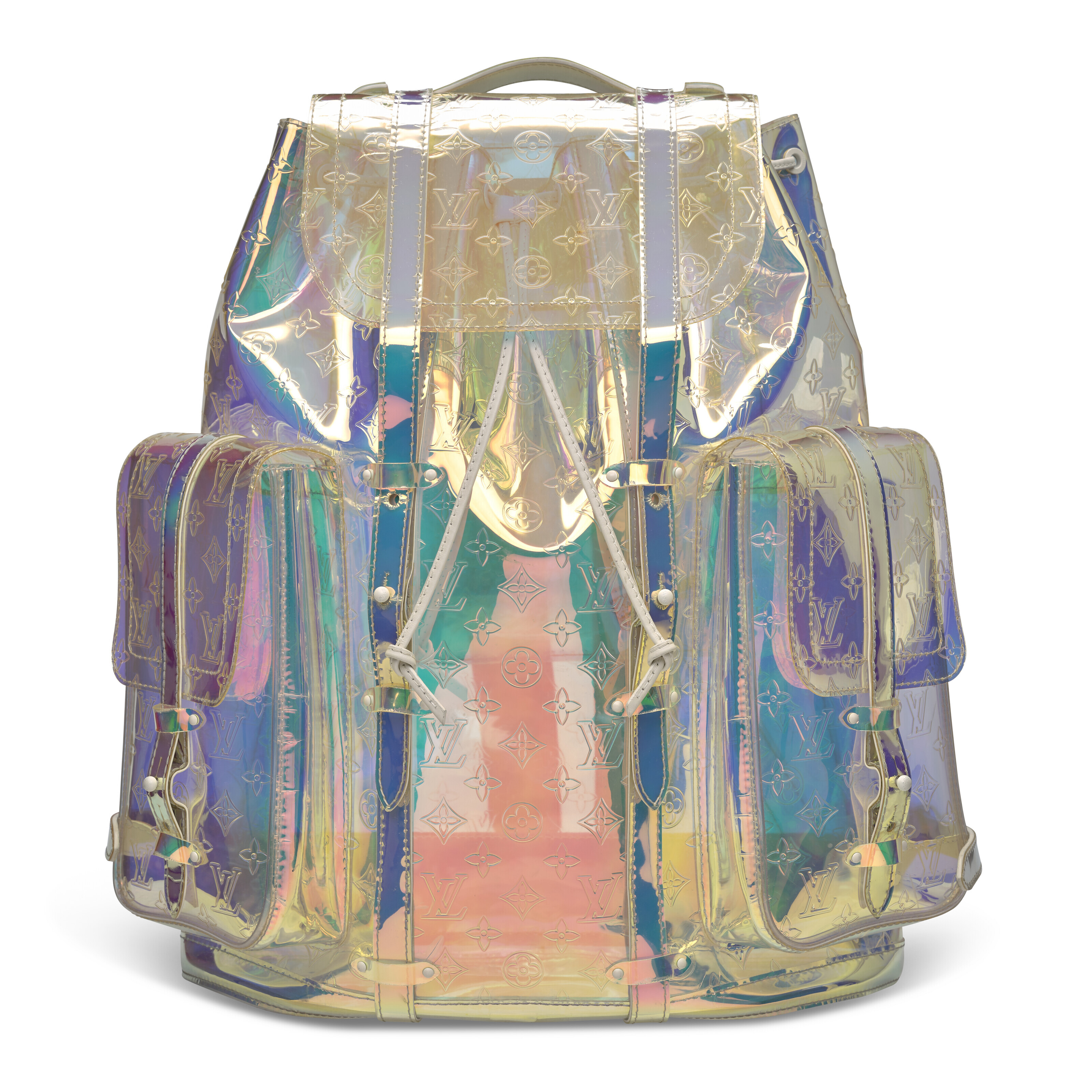 Prism Irridescent Monogram Christopher GM Backpack White Hardware, 2019