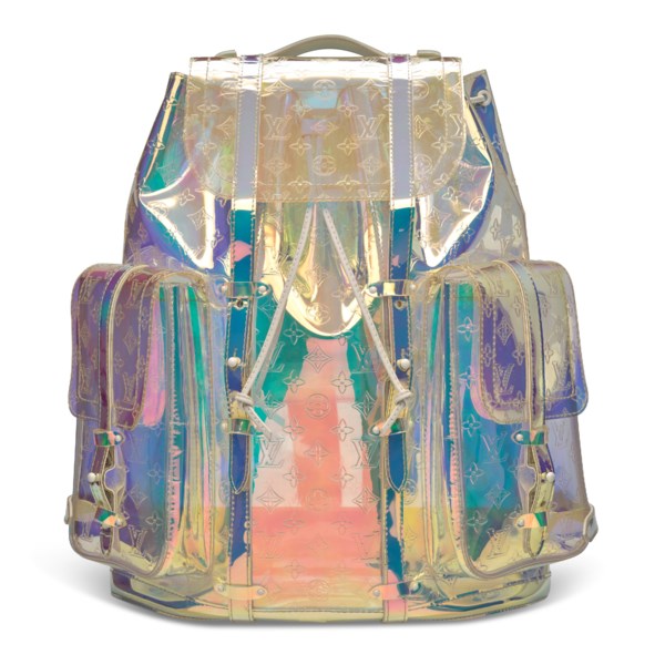 Louis Vuitton Vigil Abloh Iridescent Monogram Prism Christopher GM Backpack White Hardware, 2019 (Very Good)