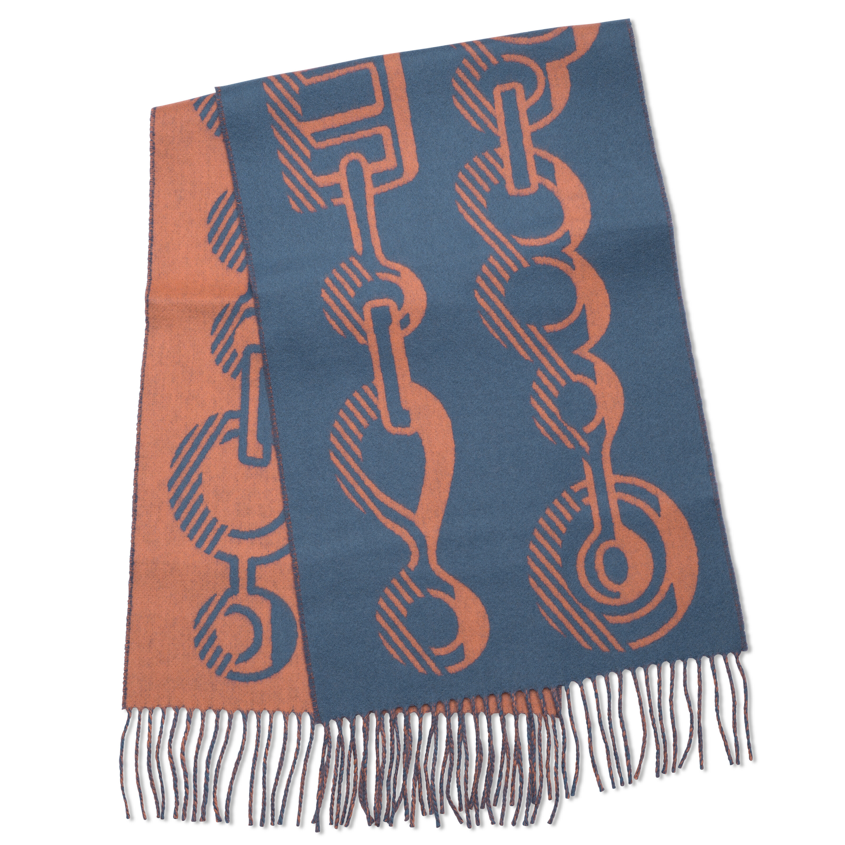 HERMES マフラー Casaque Do Re Boucles muffler 直営ラッピング A SET OF THREE: CASAQUE DO RE BOUCLES CASHMERE MUFFLER
