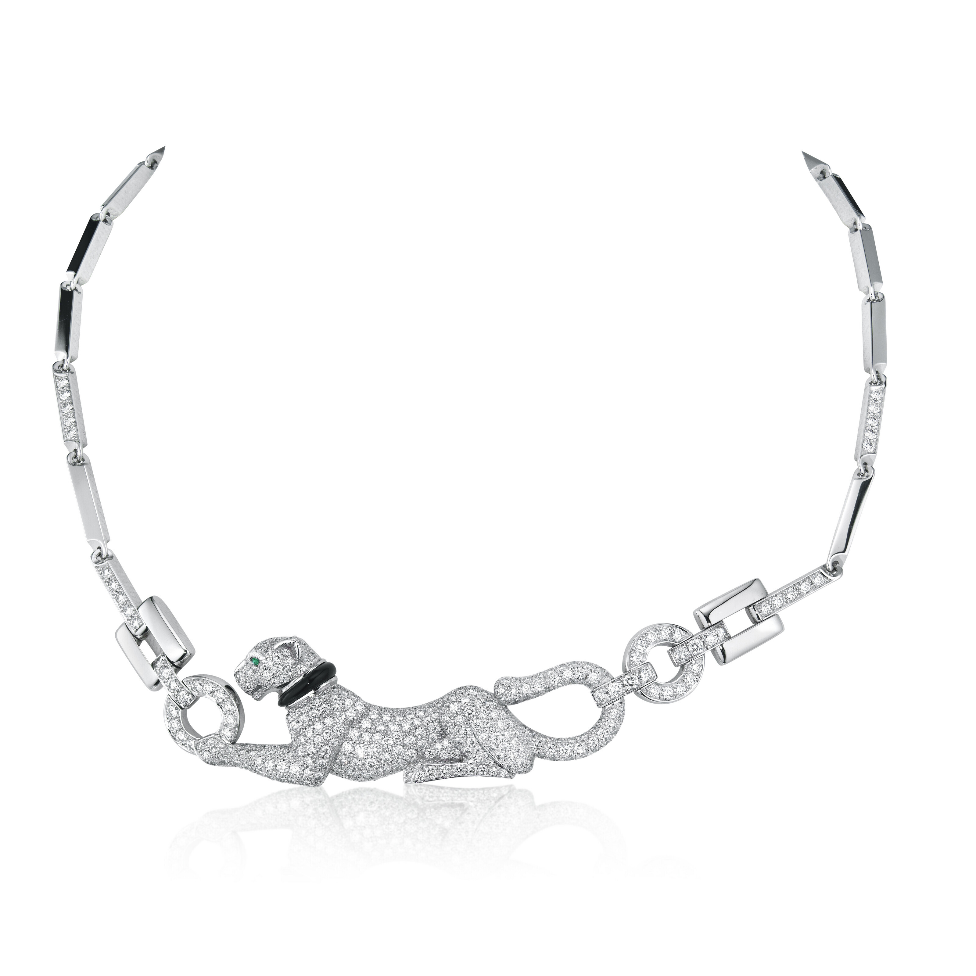 CARTIER DIAMOND, EMERALD AND ONYX 'PANTHÈRE' NECKLACE, Christie's