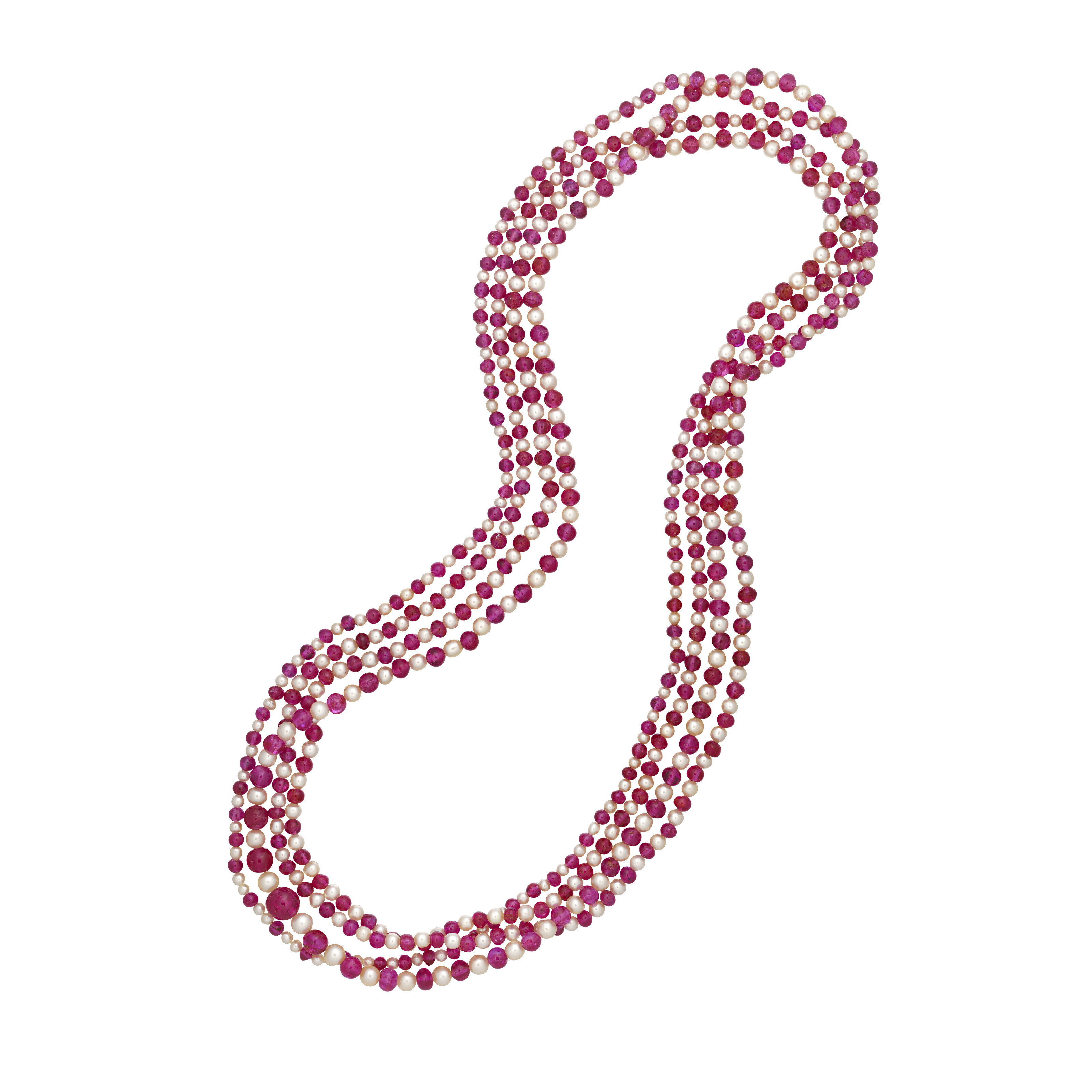NATURAL PEARL AND RUBY BEAD NECKLACE, | Christie's