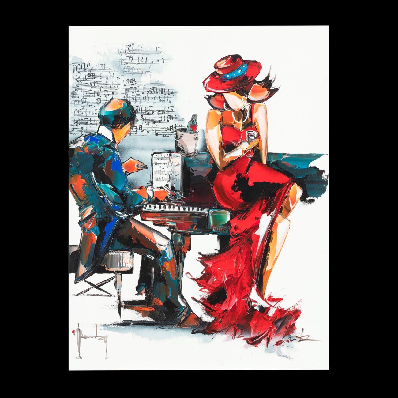 CHRISTOF MONNIN DIT GRANGIL (B. 1968), Pianiste + Femme au chapeau ...