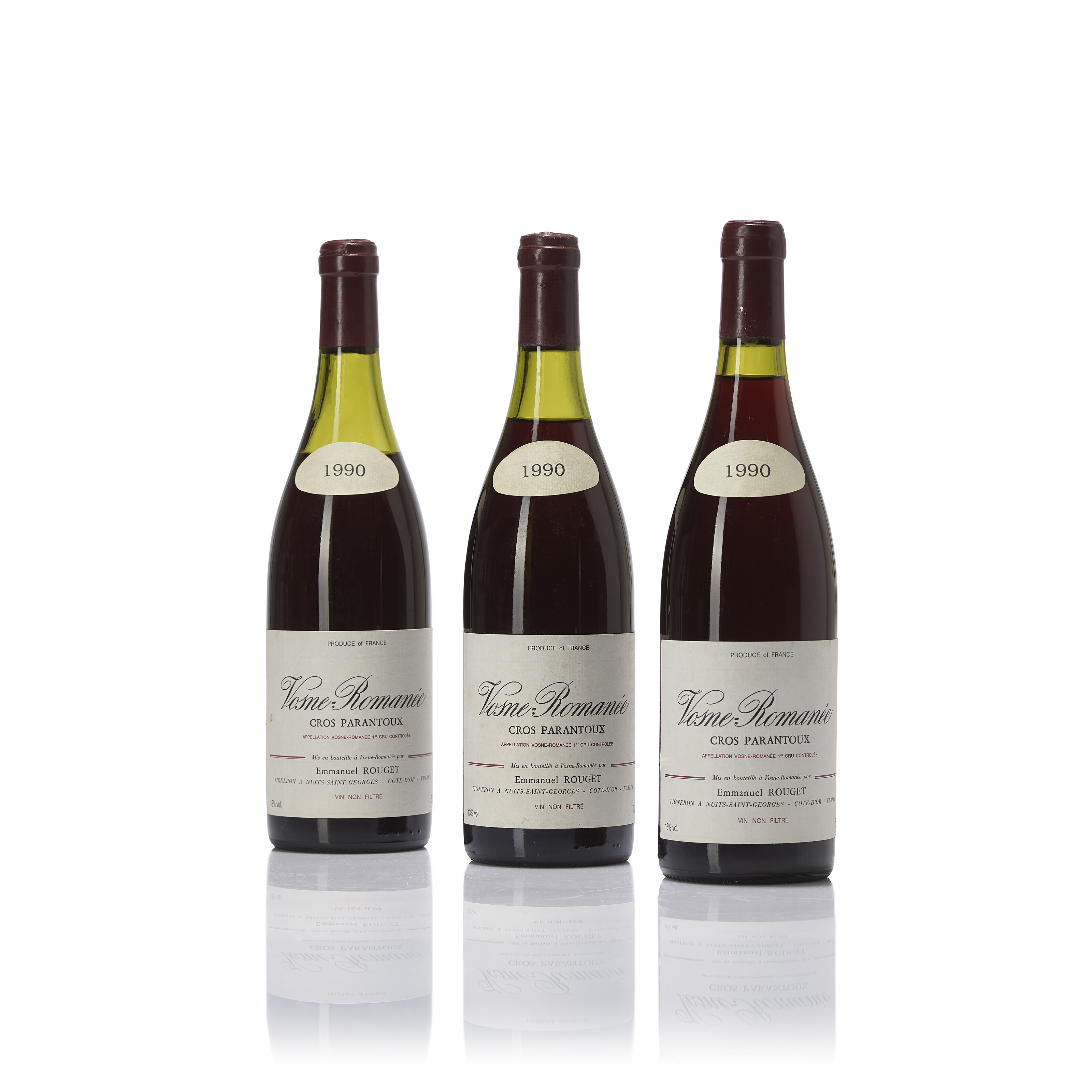 Domaine Emmanuel Rouget, VosneRomanée Cros Parantoux 1990, Slightly