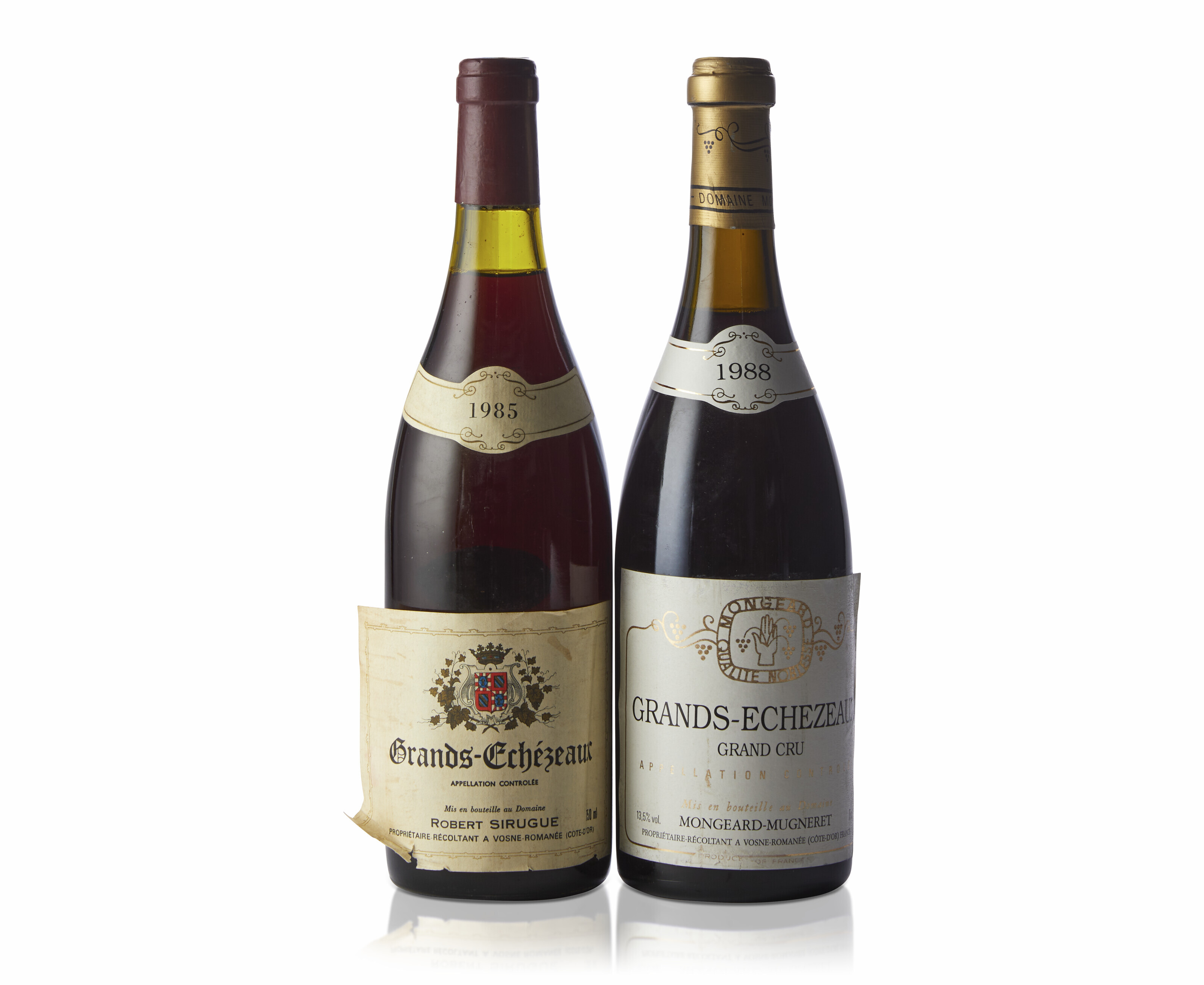 Mixed Red Burgundy, Robert Sirugue, Grands-Echézeaux 1985Bin-soiled and ...