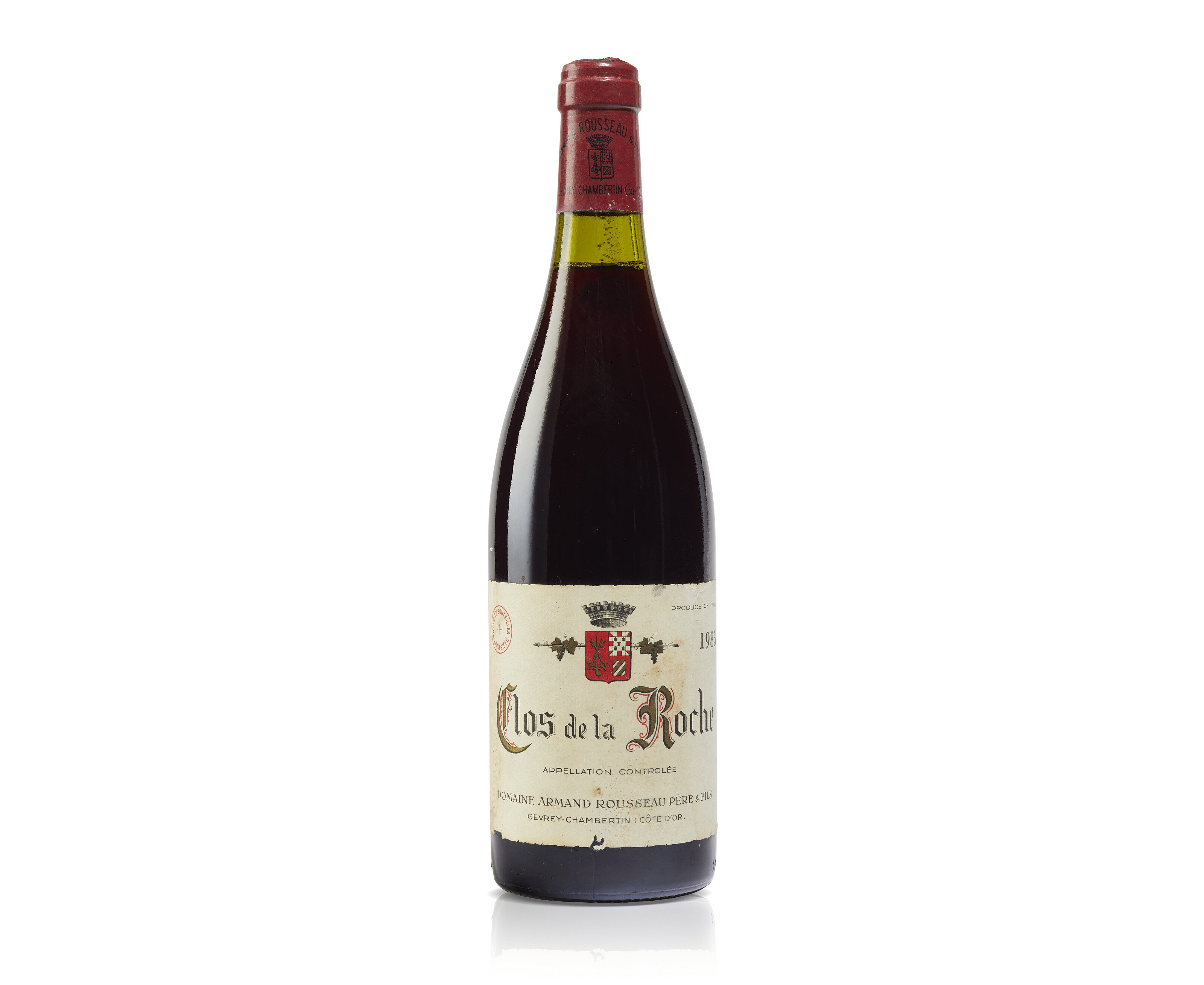 Rousseau, Clos de la Roche, 1985. Grand Cru, C&ocirc;te de Nuits. 1 bottle per lot. Offered in Fine and Rare Wines Online: Featuring the Time Capsule Collection of Undisturbed Legends of the C&ocirc;te D&rsquo;Or on 31 May- 13 June 2023 at Christie&rsquo;s Online