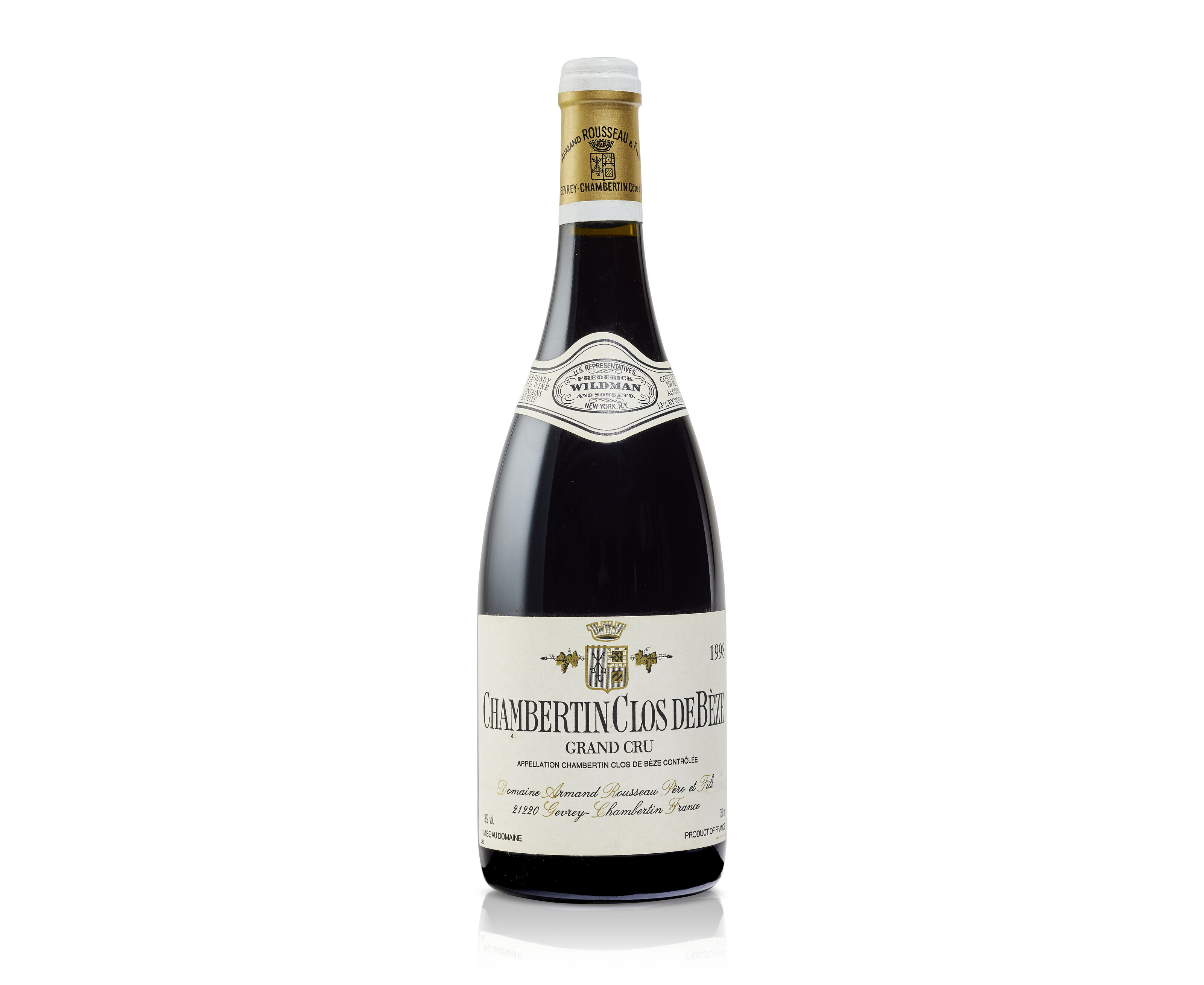 Rousseau, Chambertin-Clos de B&egrave;ze, 1998. Grand Cru, C&ocirc;te de Nuits. 12 bottles per lot. Offered in Fine and Rare Wines Online: Featuring the Time Capsule Collection of Undisturbed Legends of the C&ocirc;te D&rsquo;Or on 31 May- 13 June 2023 at Christie&rsquo;s Online